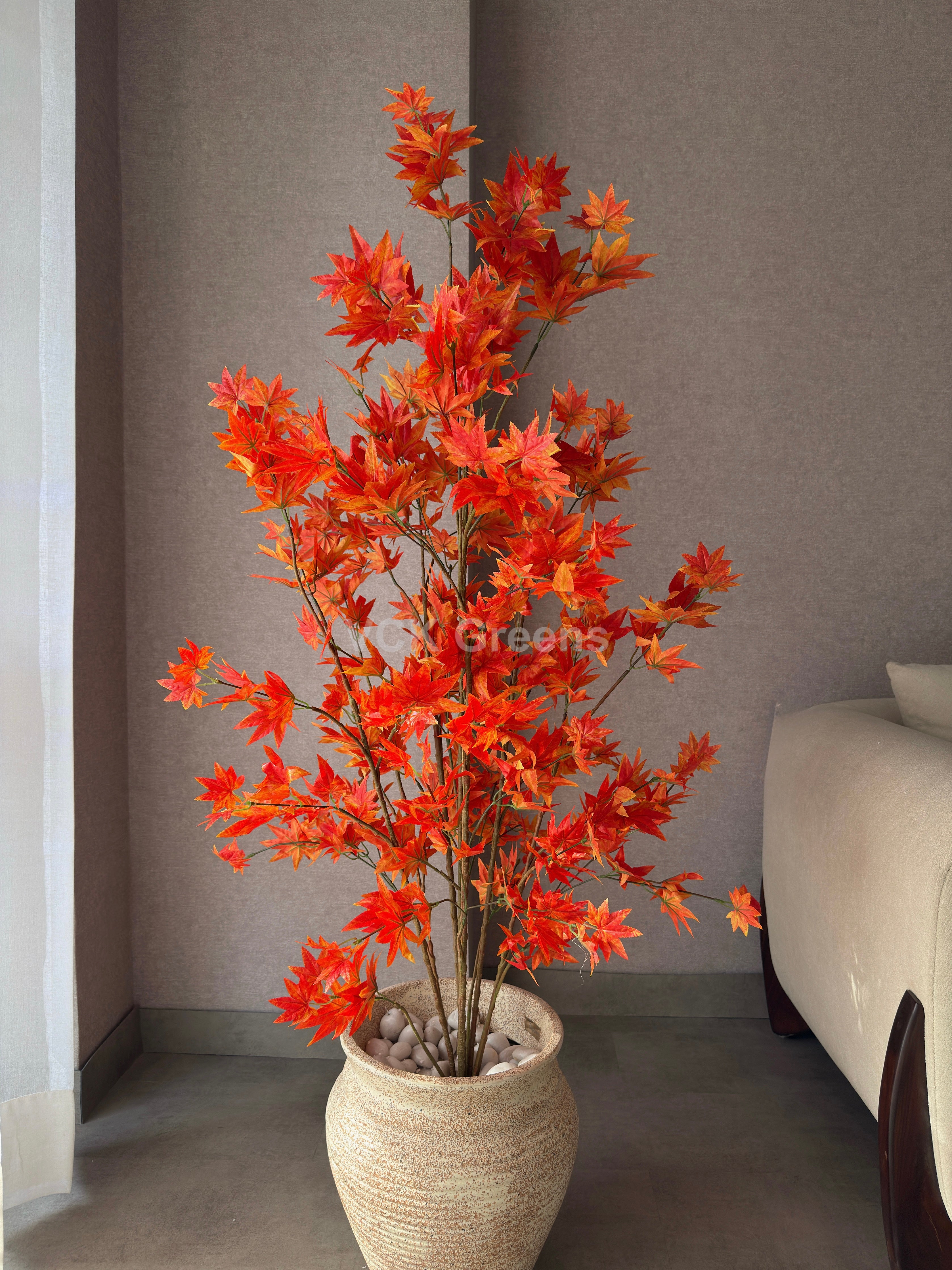 Artificial Orange Maple Leaf Plant 5ft