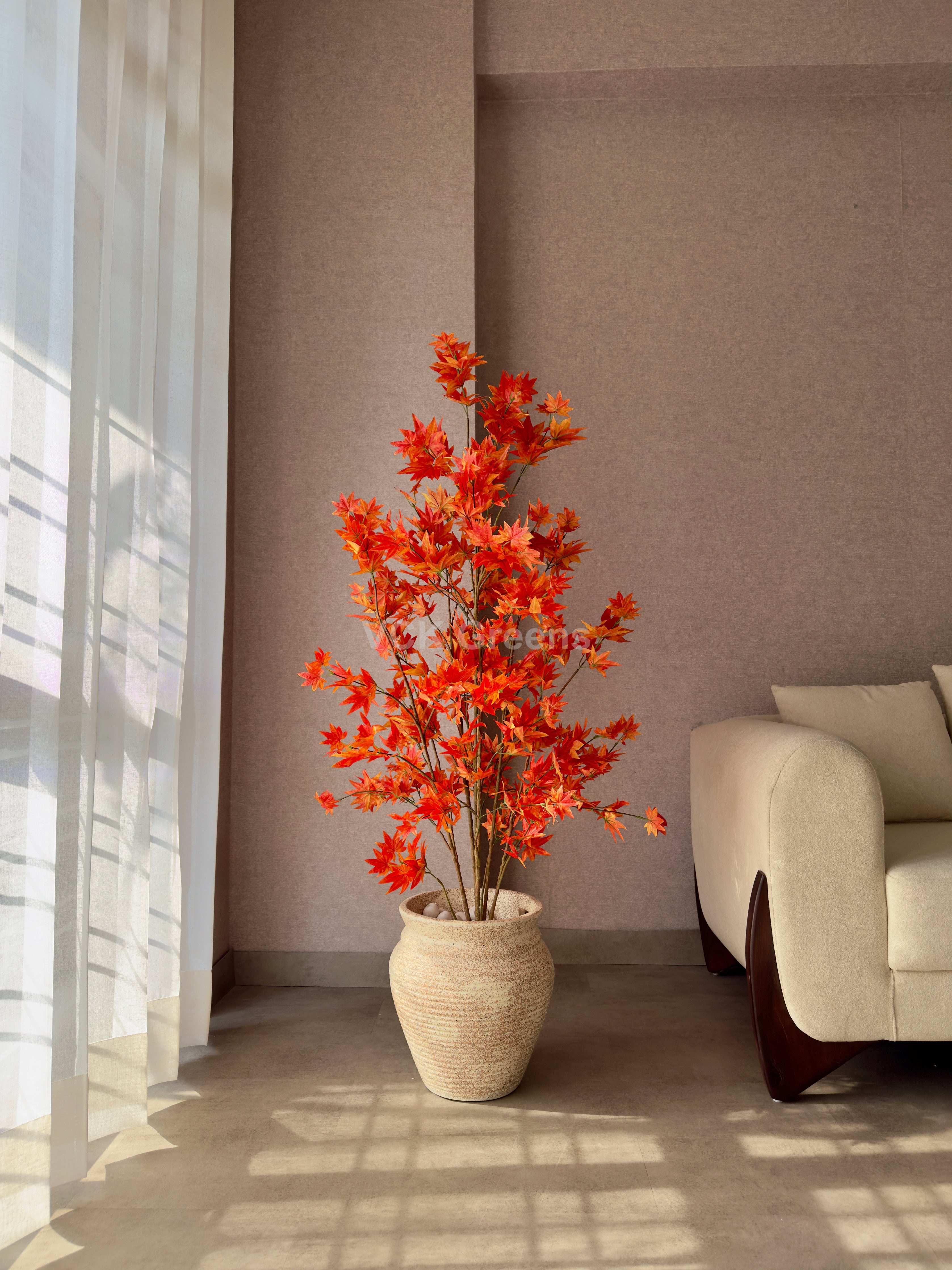 Artificial Orange Maple Leaf Plant 5ft