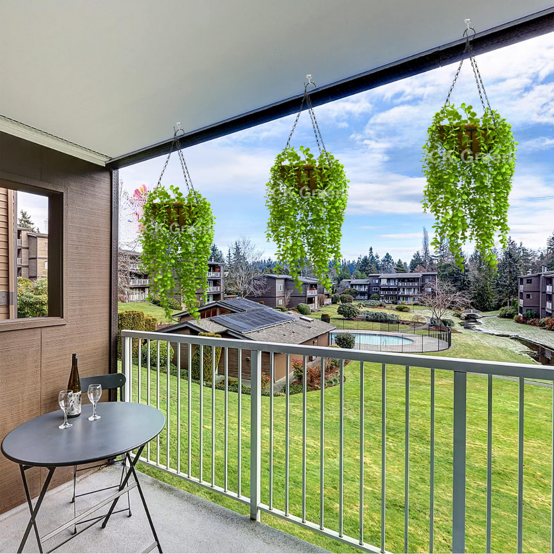 Artificial Oval Leaf Creeper Hanging Coco Basket 3.3ft