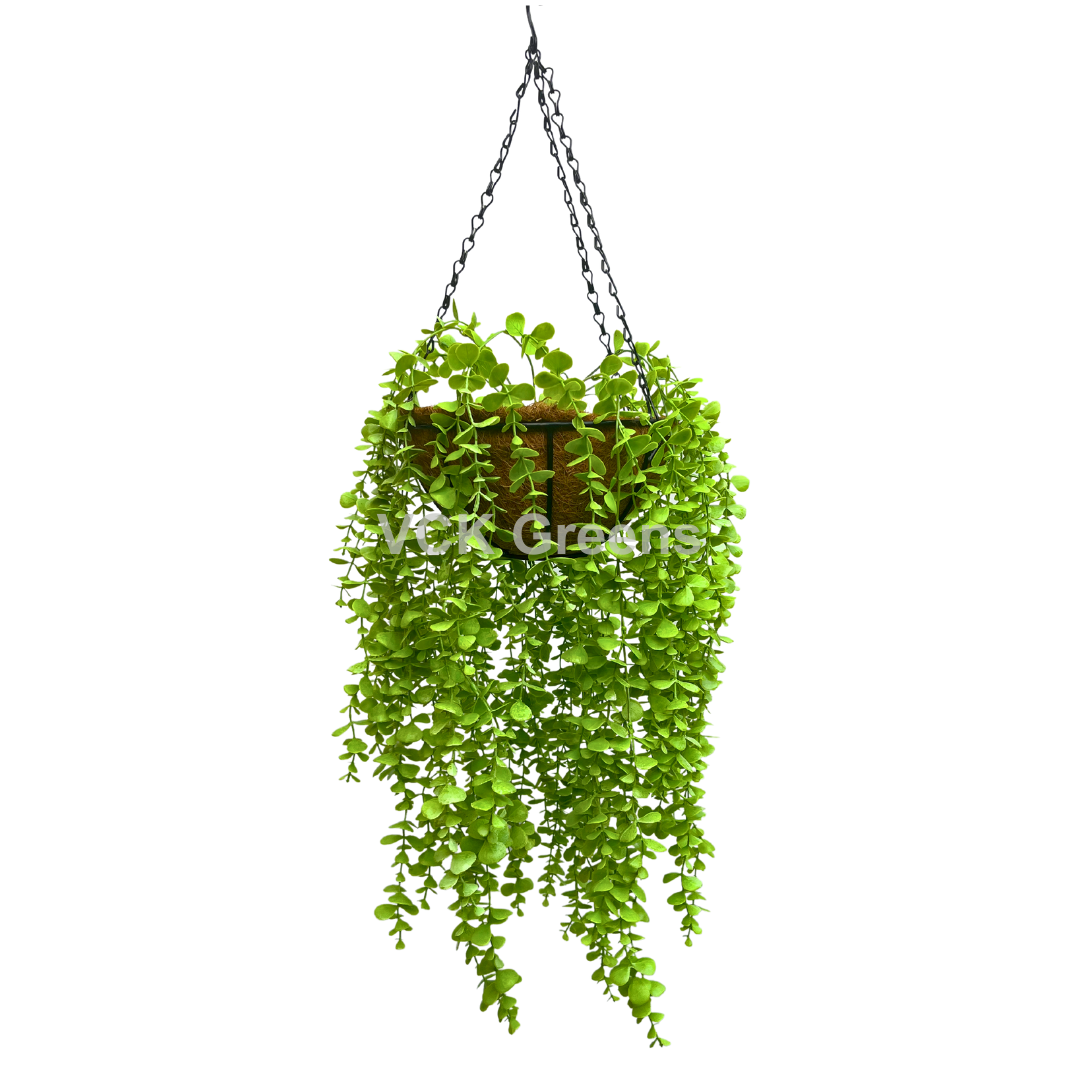 Artificial Oval Leaf Creeper Hanging Coco Basket 3.3ft