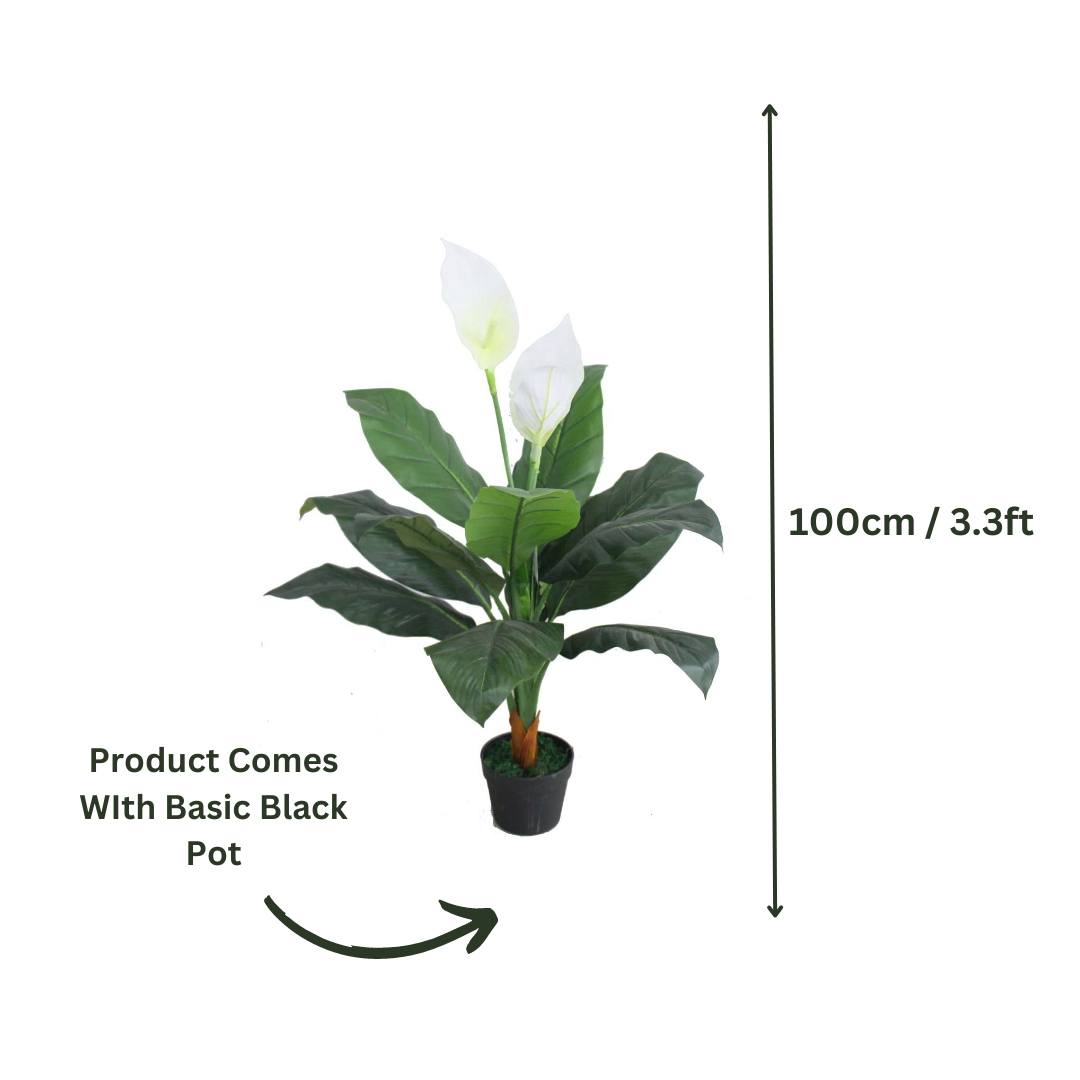 Artificial Peace Lily Plant 3.3ft With Pot