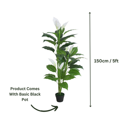 Artificial Peace Lily Plant With Pot 5ft