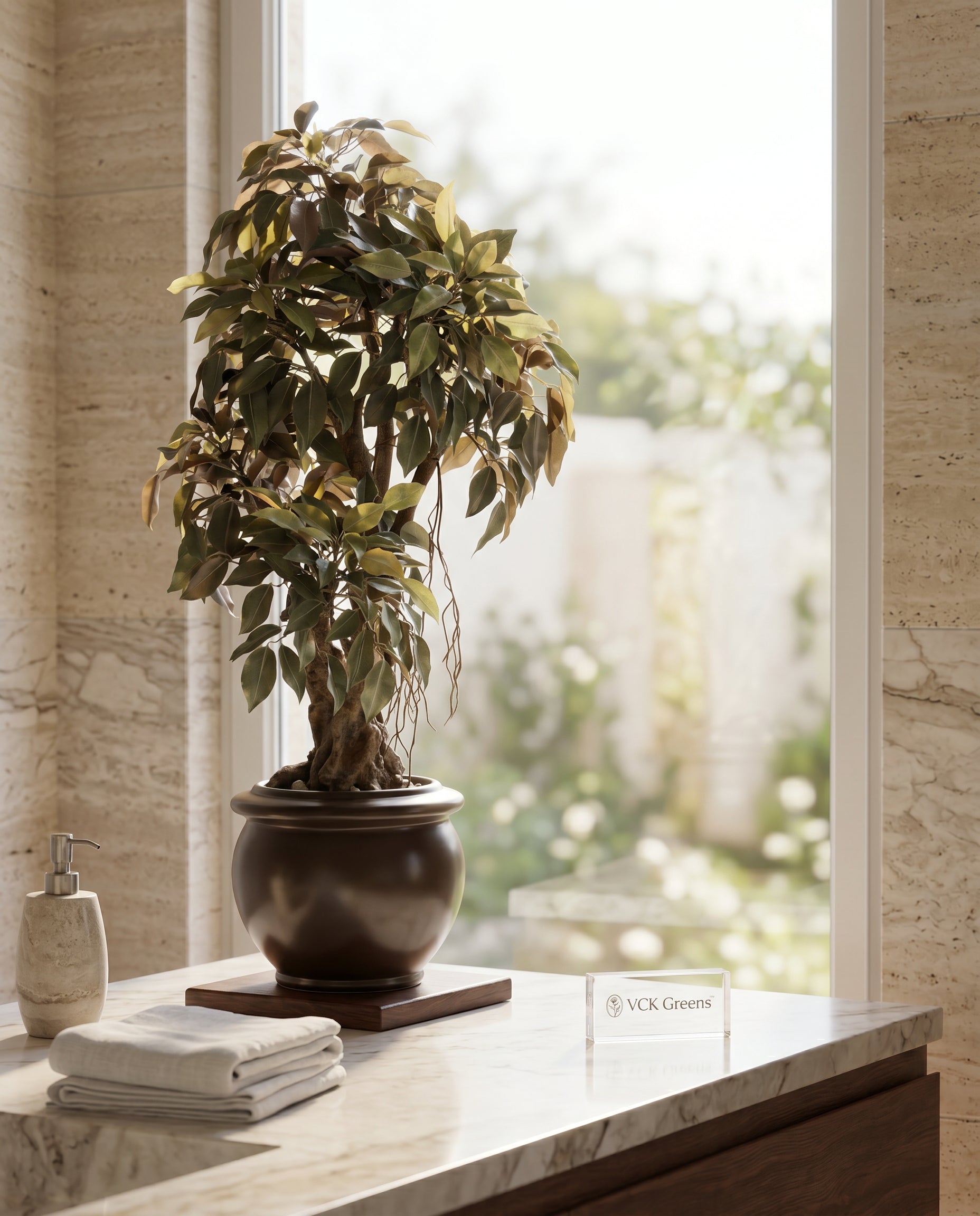 Artificial Ficus Leaf Bonsai 2ft