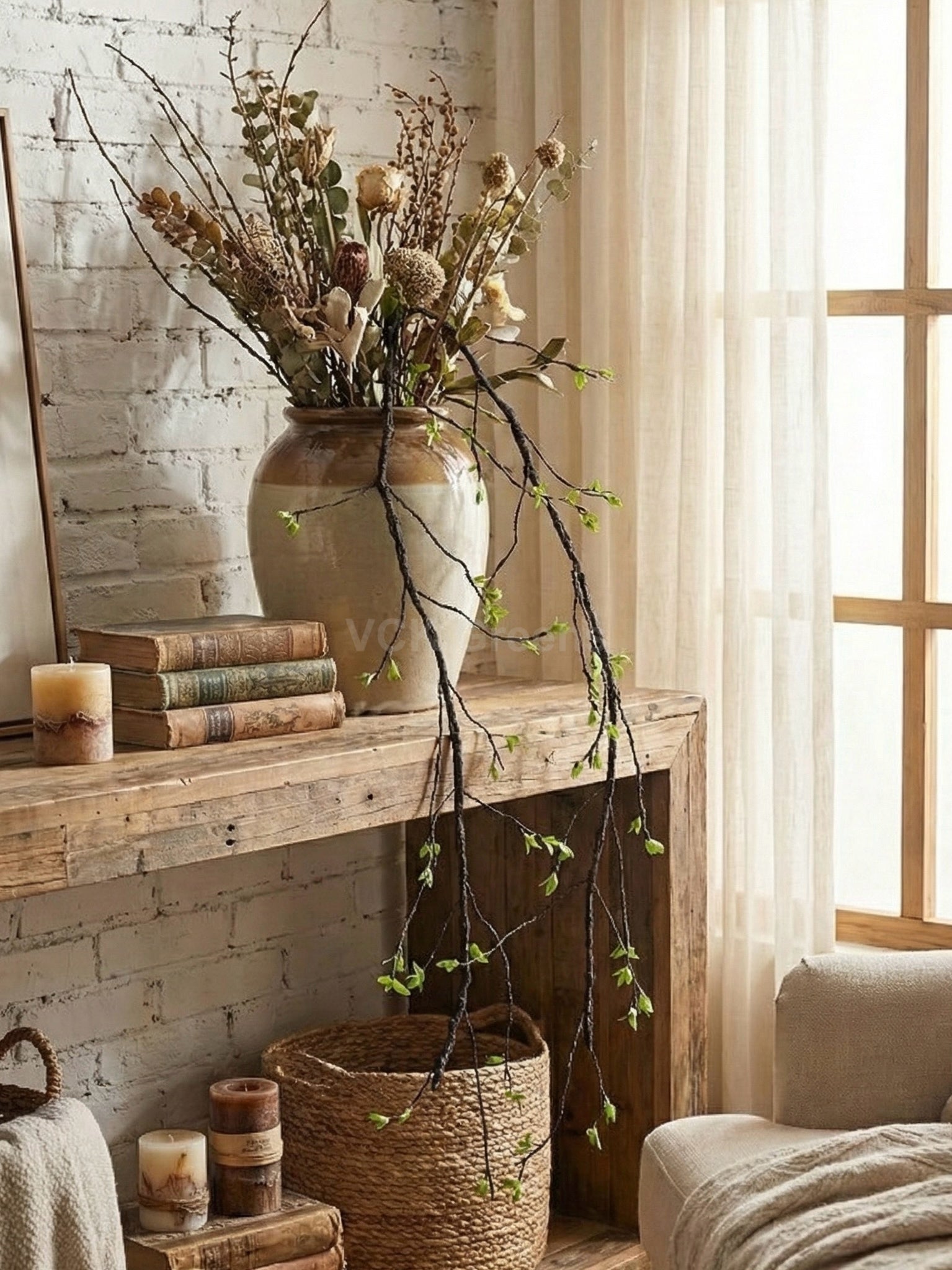 Artificial Hanging Leafy Twig Vine 5ft