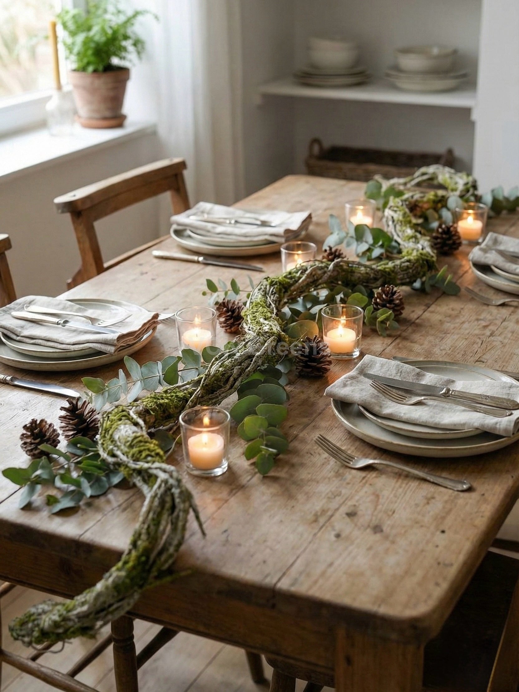 Artificial Frosted Moss Twist Rope 5.5ft