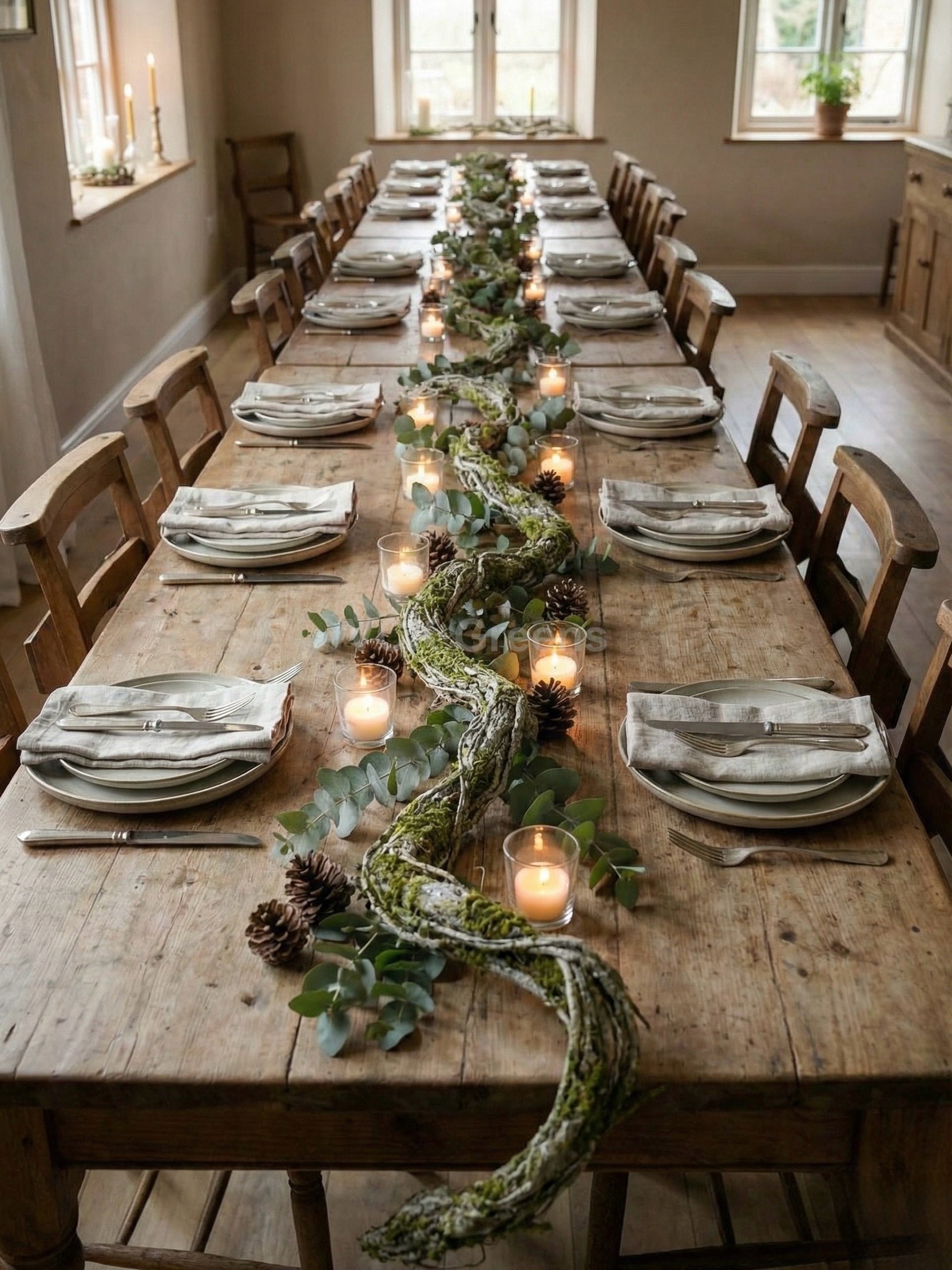 Artificial Frosted Moss Twist Rope 5.5ft