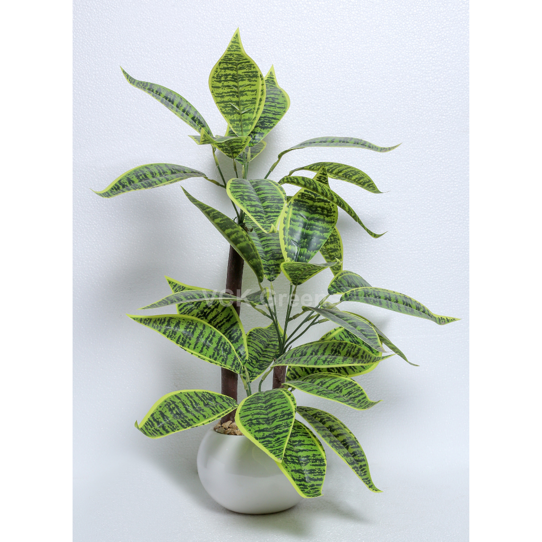 Vck Pot Artificial Plant Leaf Table Top With Ceramic Vase 1.7ft – VCK Greens