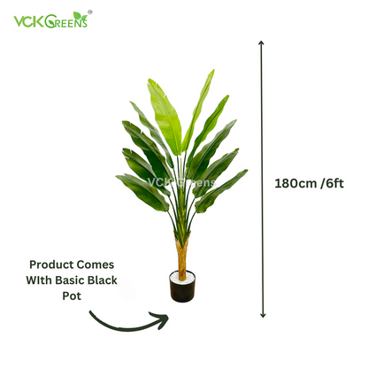 Artificial Traveller's Ravenala Banana Leaf Plant 6ft With Pot