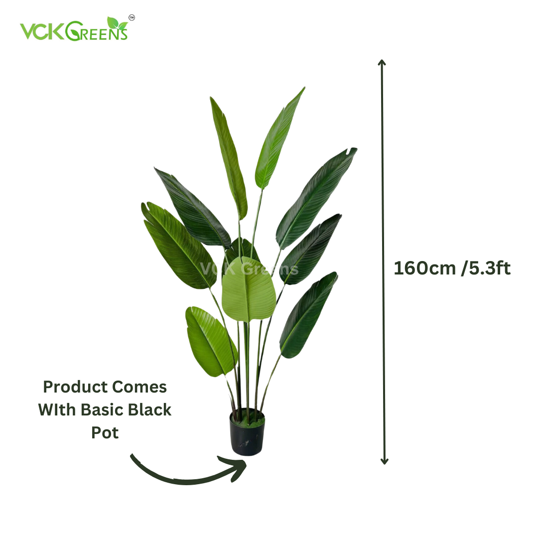 Artificial Travellers Banana Leaf Plant With Pot 5.3ft