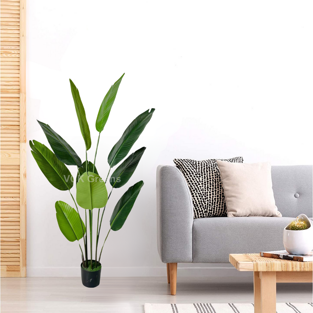 Artificial Travellers Banana Leaf Plant With Pot 5.3ft