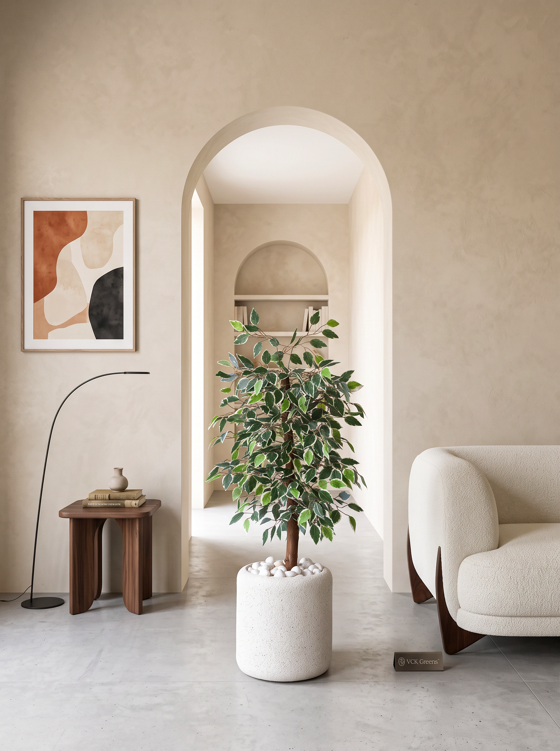 Artificial Variegated Ficus Tree 3ft