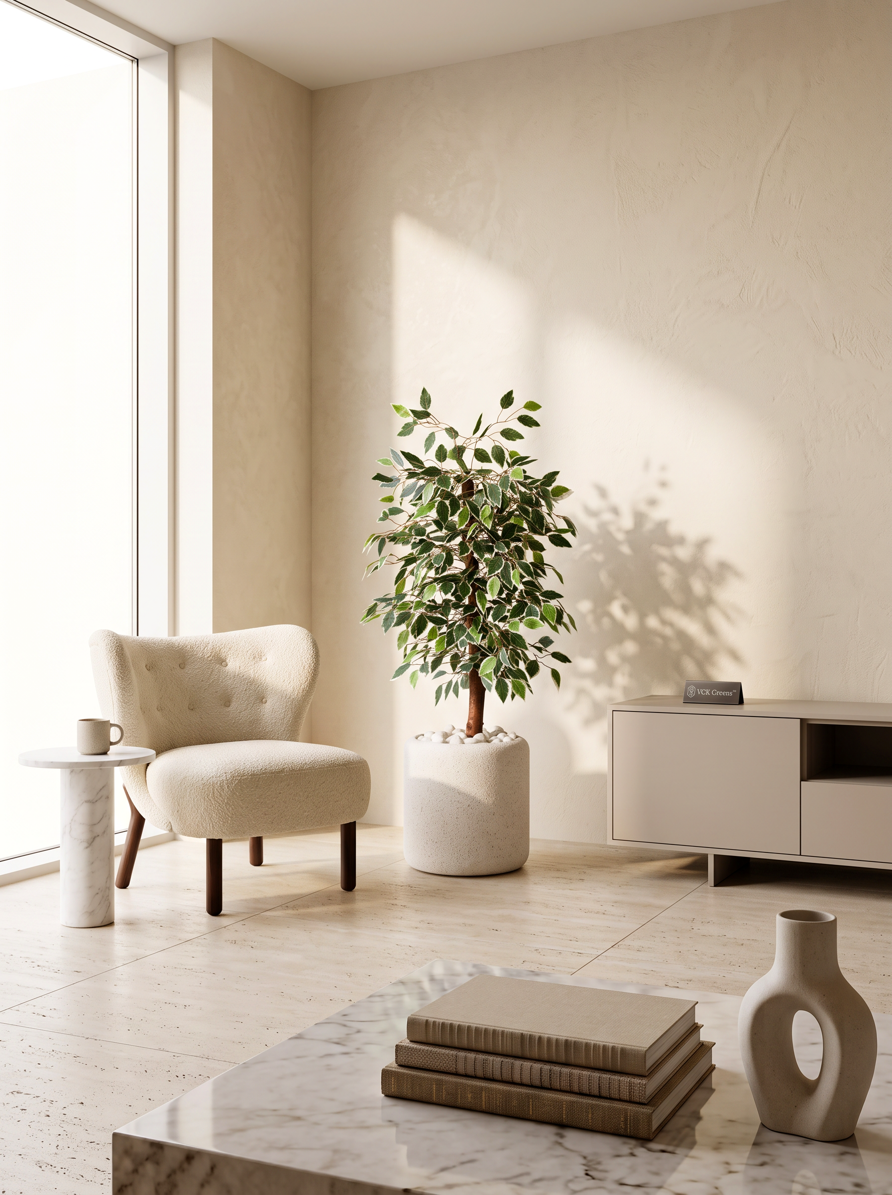 Artificial Variegated Ficus Tree 3ft