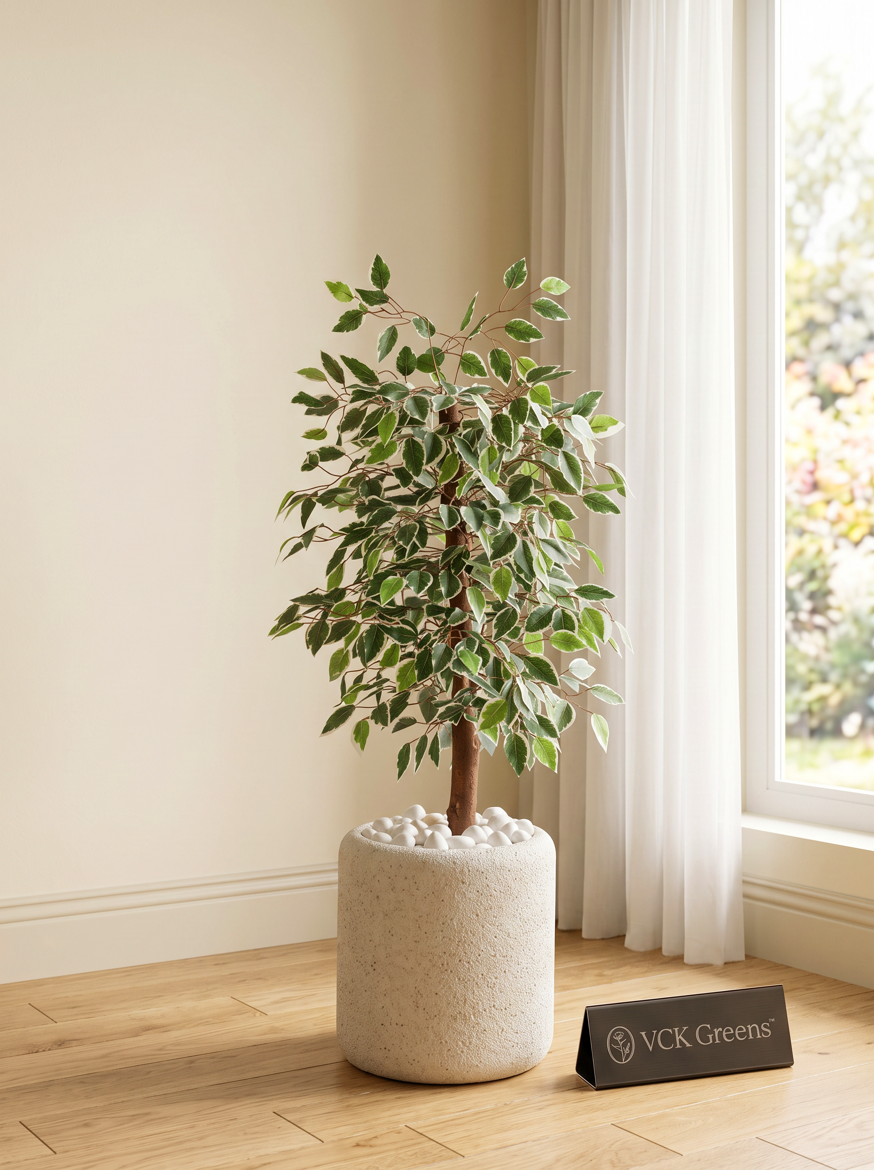Artificial Variegated Ficus Tree 3ft