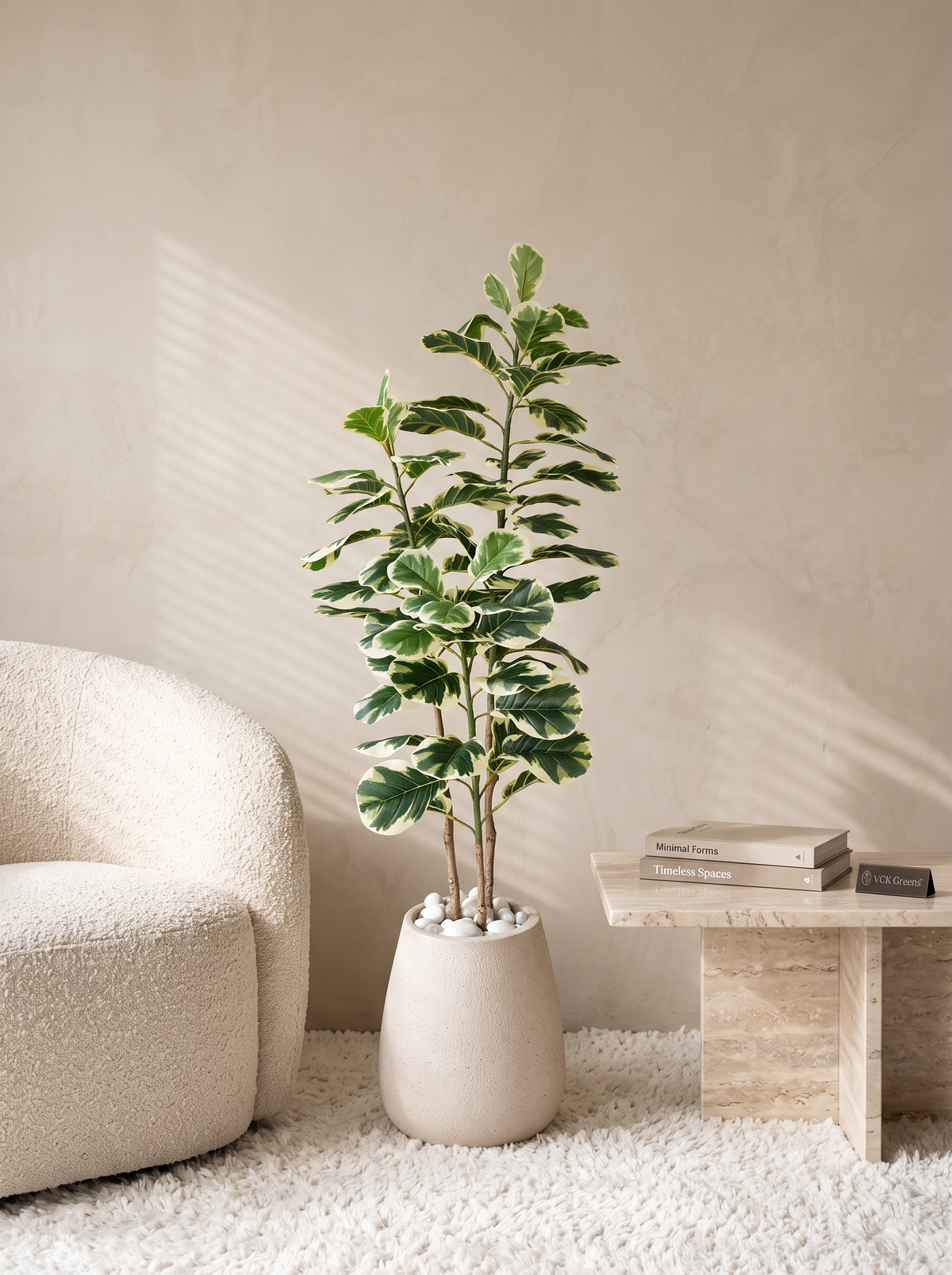 Artificial Variegated Leaf Plant 5ft