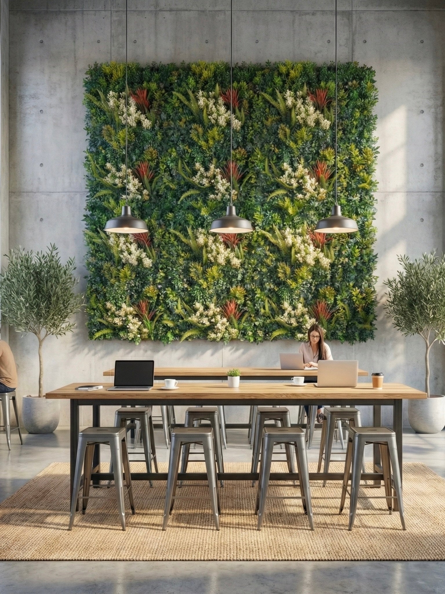 Artificial Lush Green Vertical Garden Panel (1mtrX1mtr, 10.76sqft)