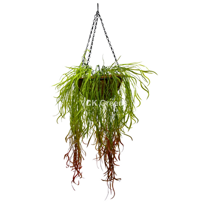Artificial Willow Leaf Hanging Coco Basket 2.8ft