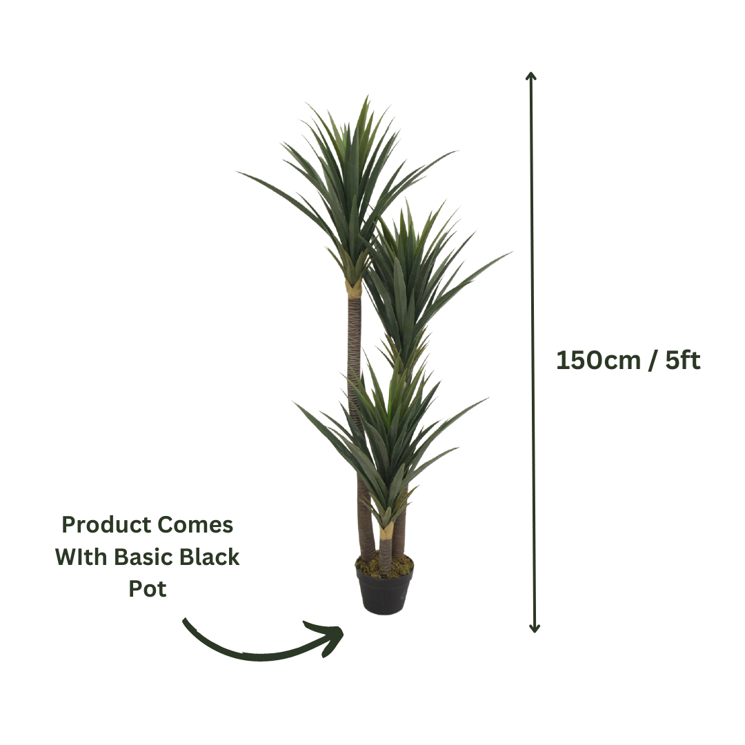 Artificial Yucca X 3 Plant With Pot 5ft