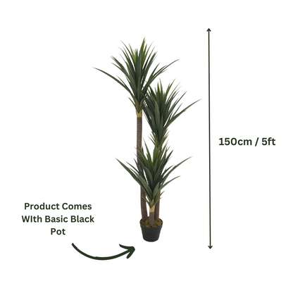 Artificial Yucca X 3 Plant With Pot 5ft