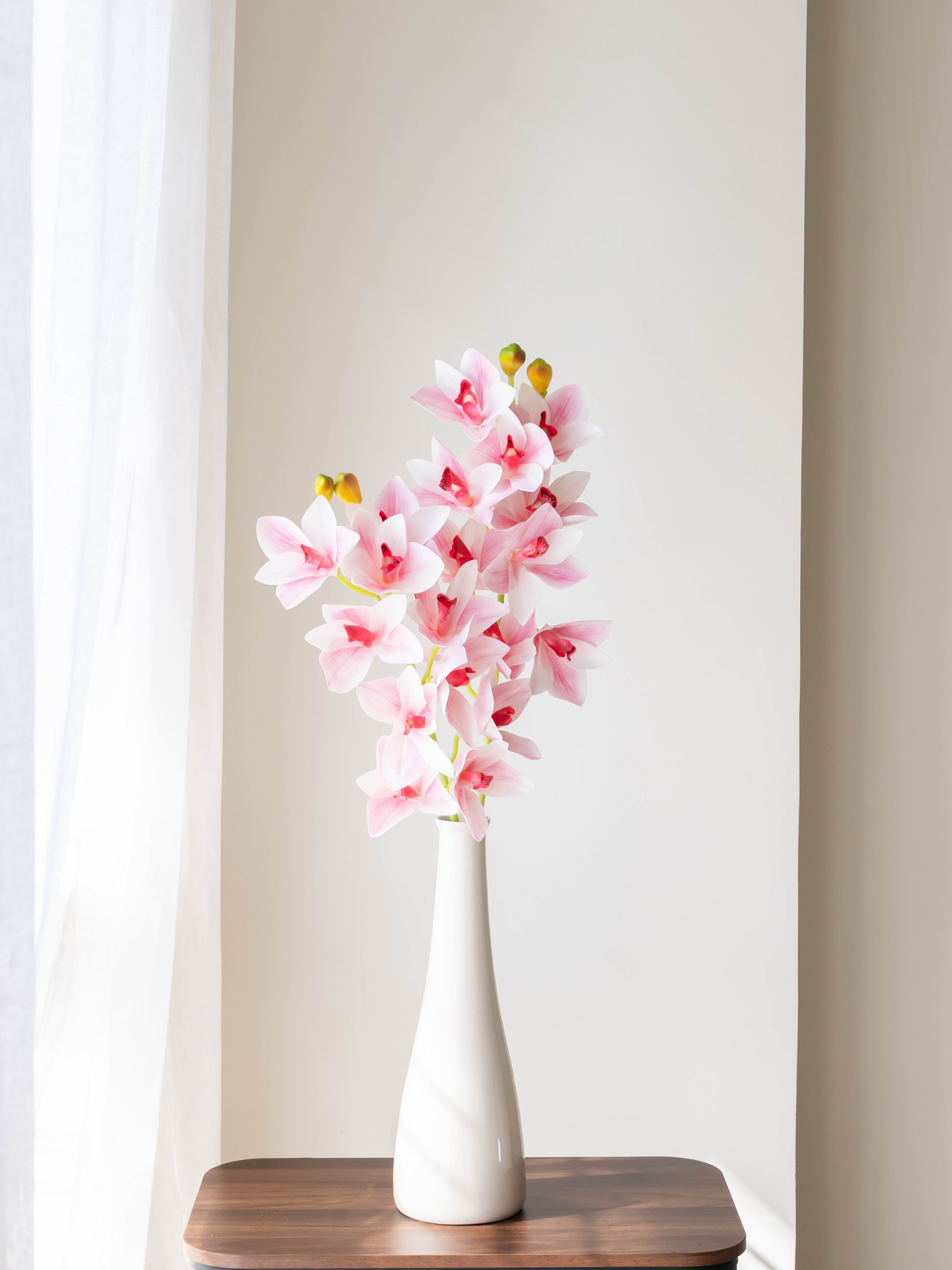 Artificial Cymbidium Orchid Flower Stem - Light Pink