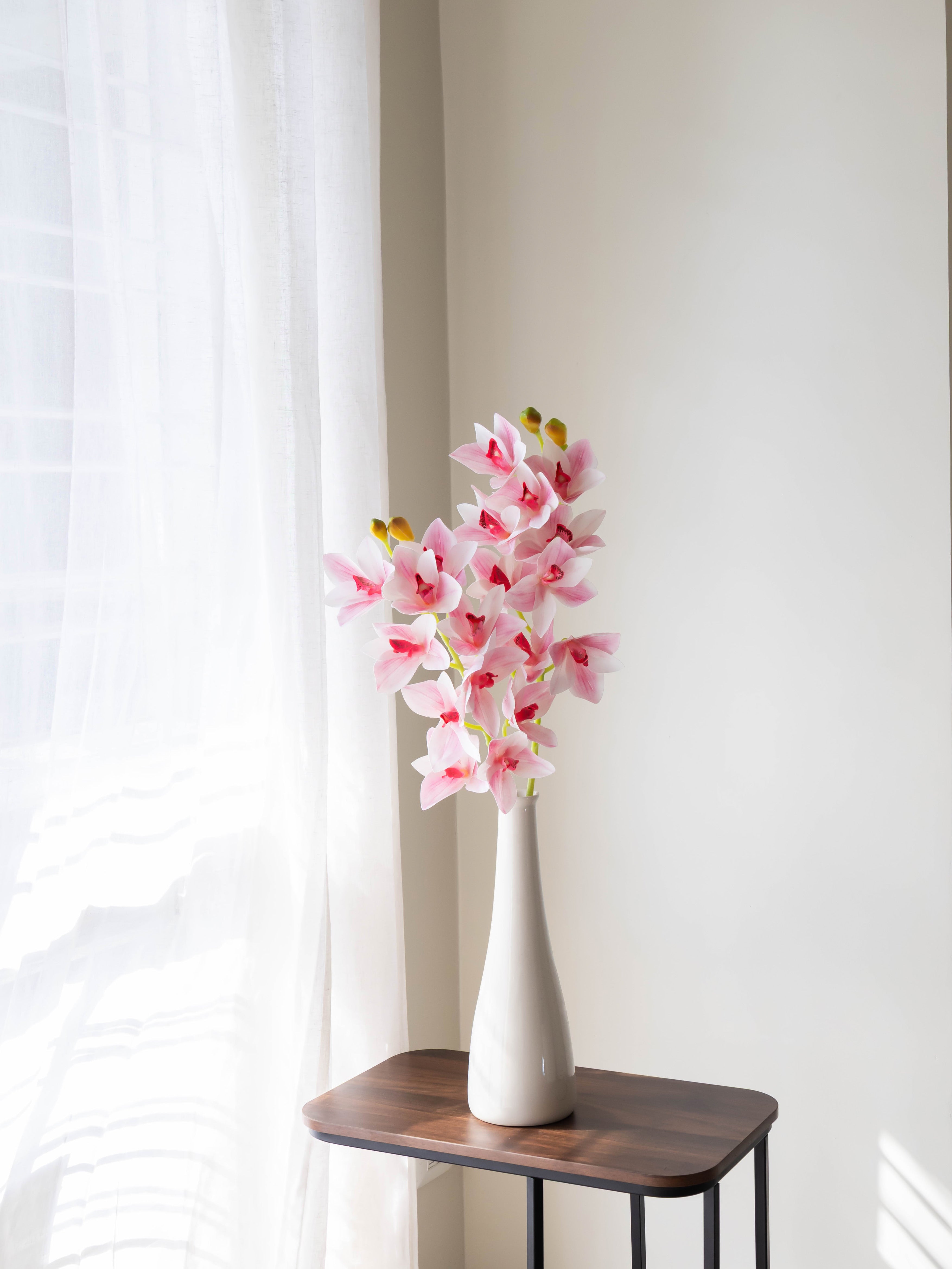 Artificial Cymbidium Orchid Flower Stem - Light Pink