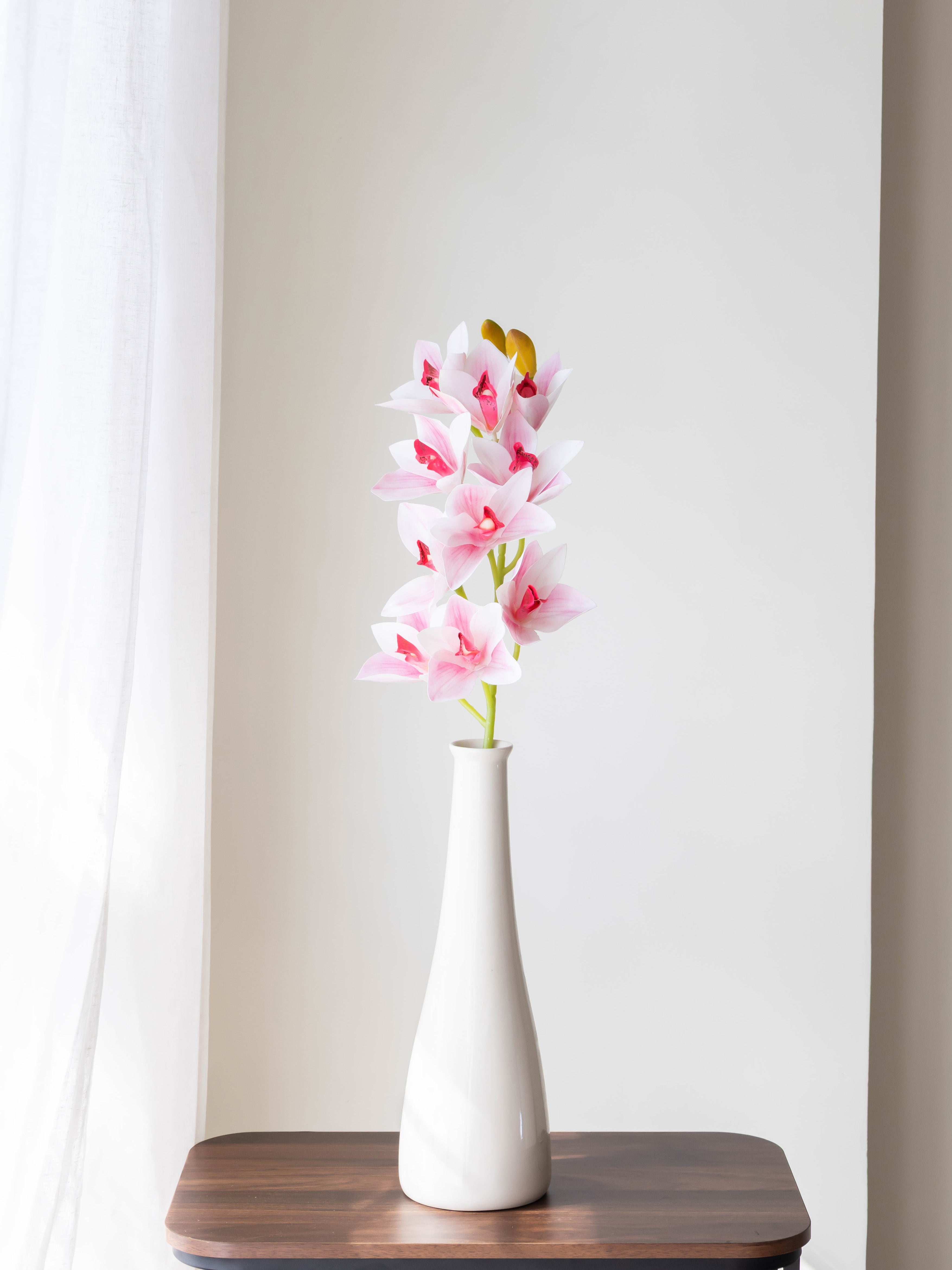 Artificial Cymbidium Orchid Flower Stem - Light Pink