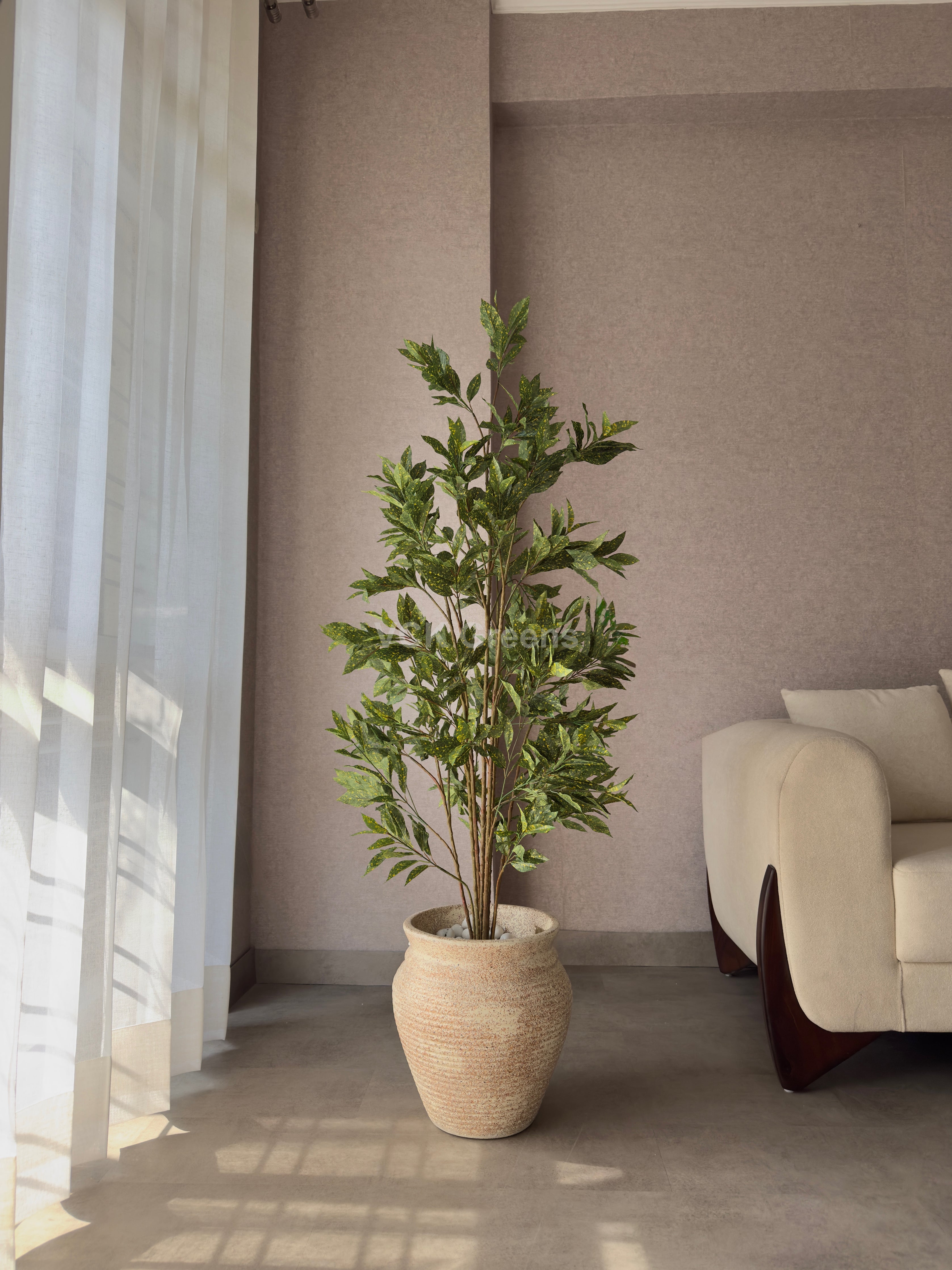 Artificial Green Croton Plant 5ft