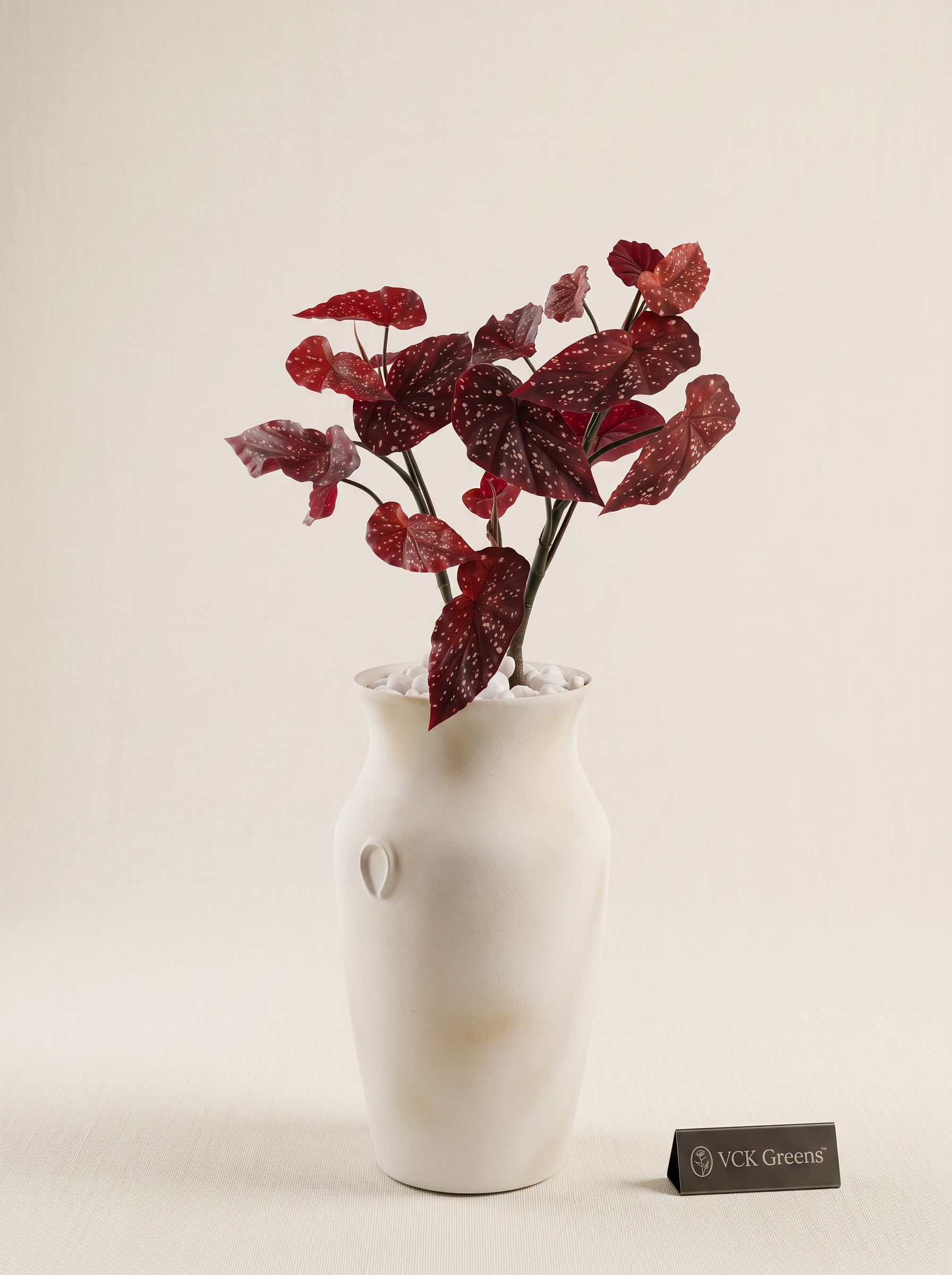 Artificial Red Begonia Maculata Plant 2.5ft