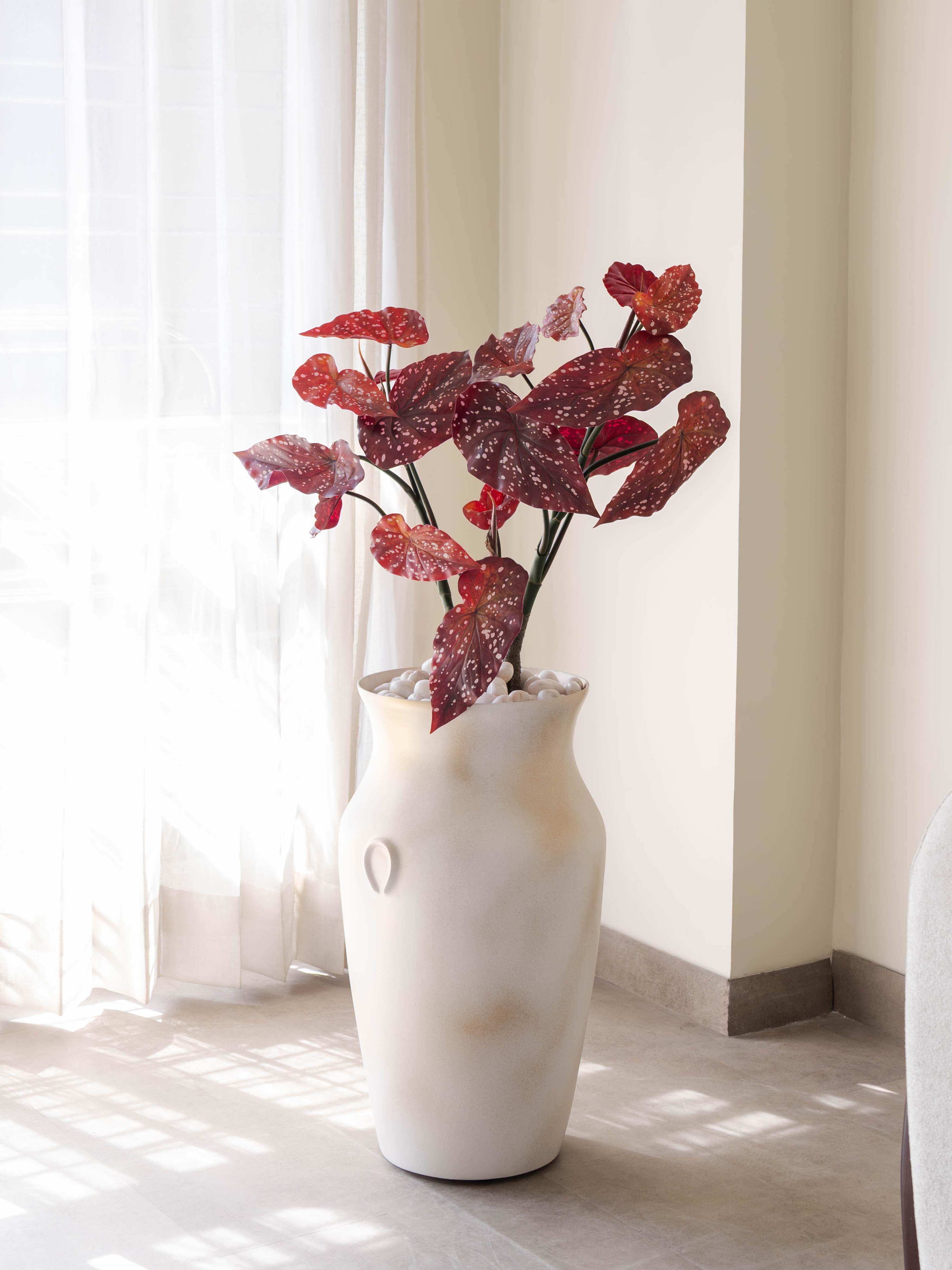 Artificial Red Begonia Maculata Plant 2.5ft