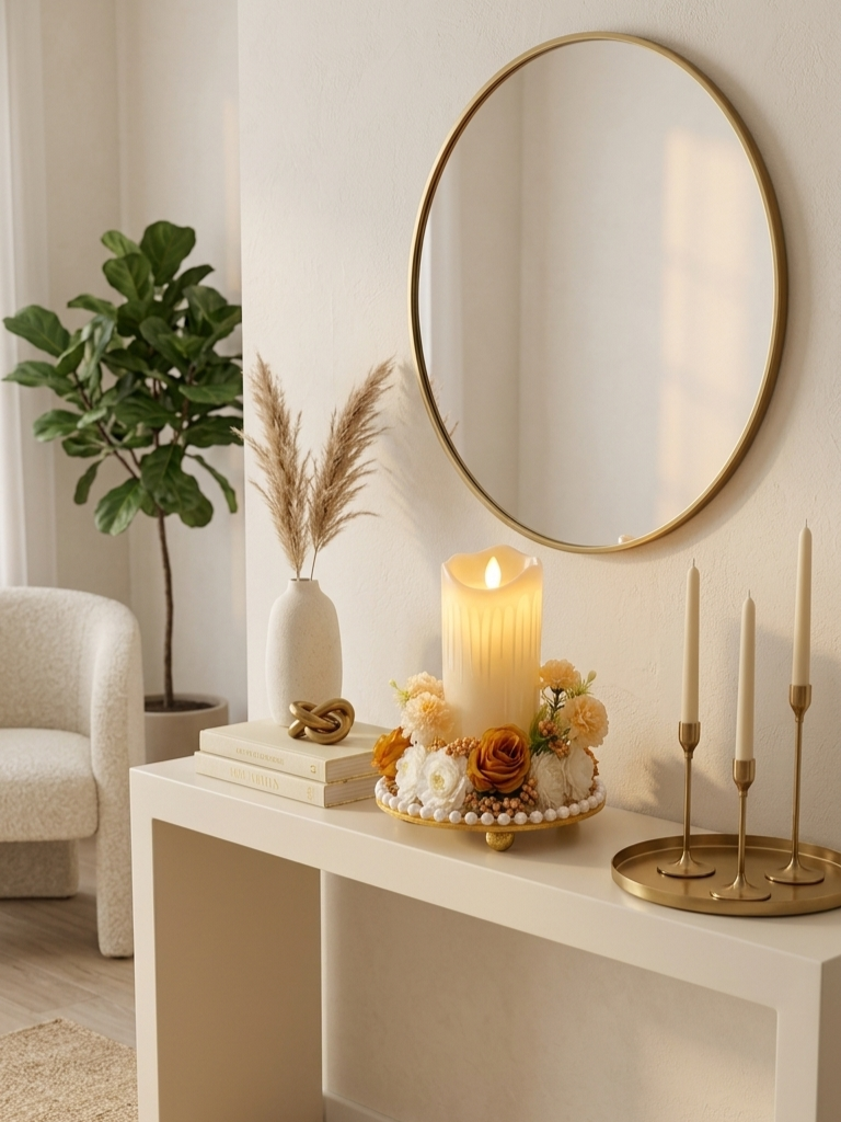 Floral Centerpiece with LED Candle