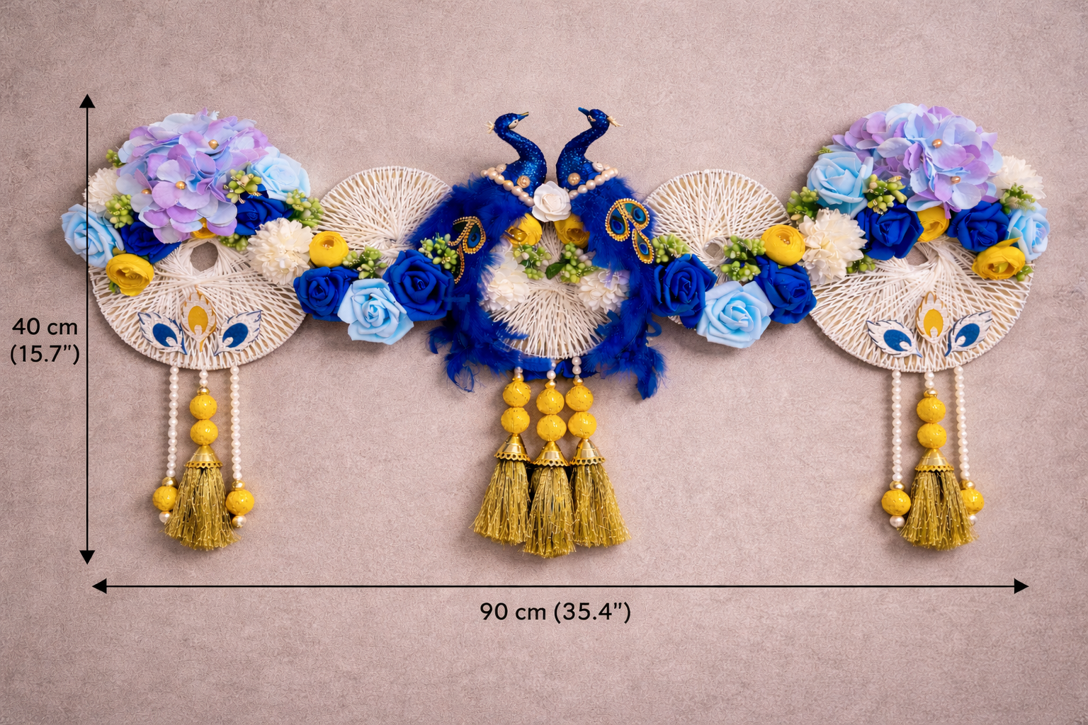 Royal Peacock Floral Toran Wall Hanging (90 cm)