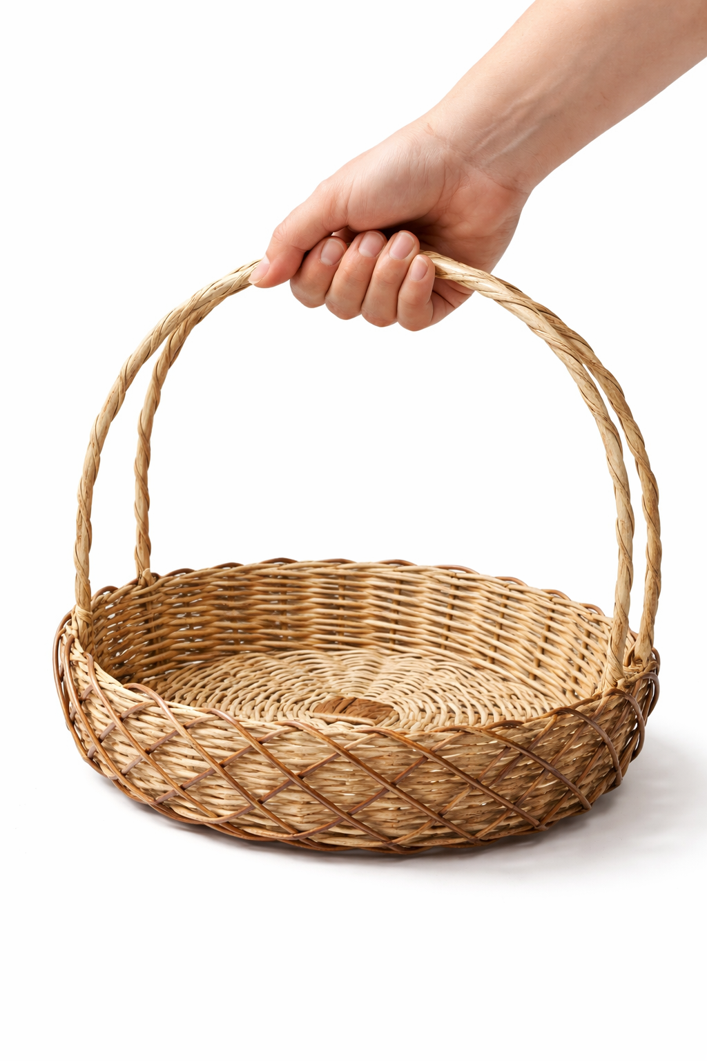 Handwoven Willow Basket with Handle – Set of 3