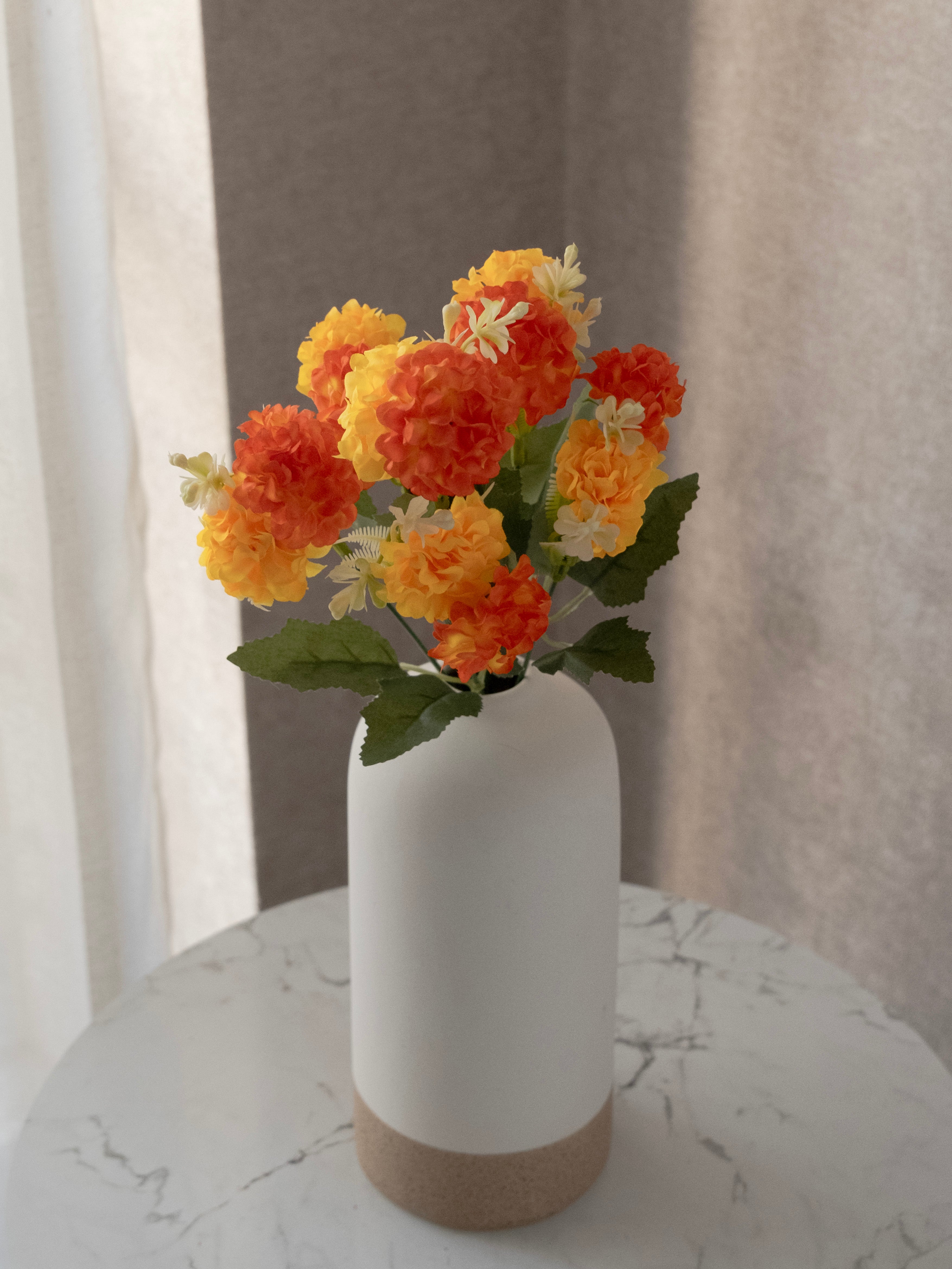 Artificial Multicolor Hydrangea Flower Bunch (Set of 3)