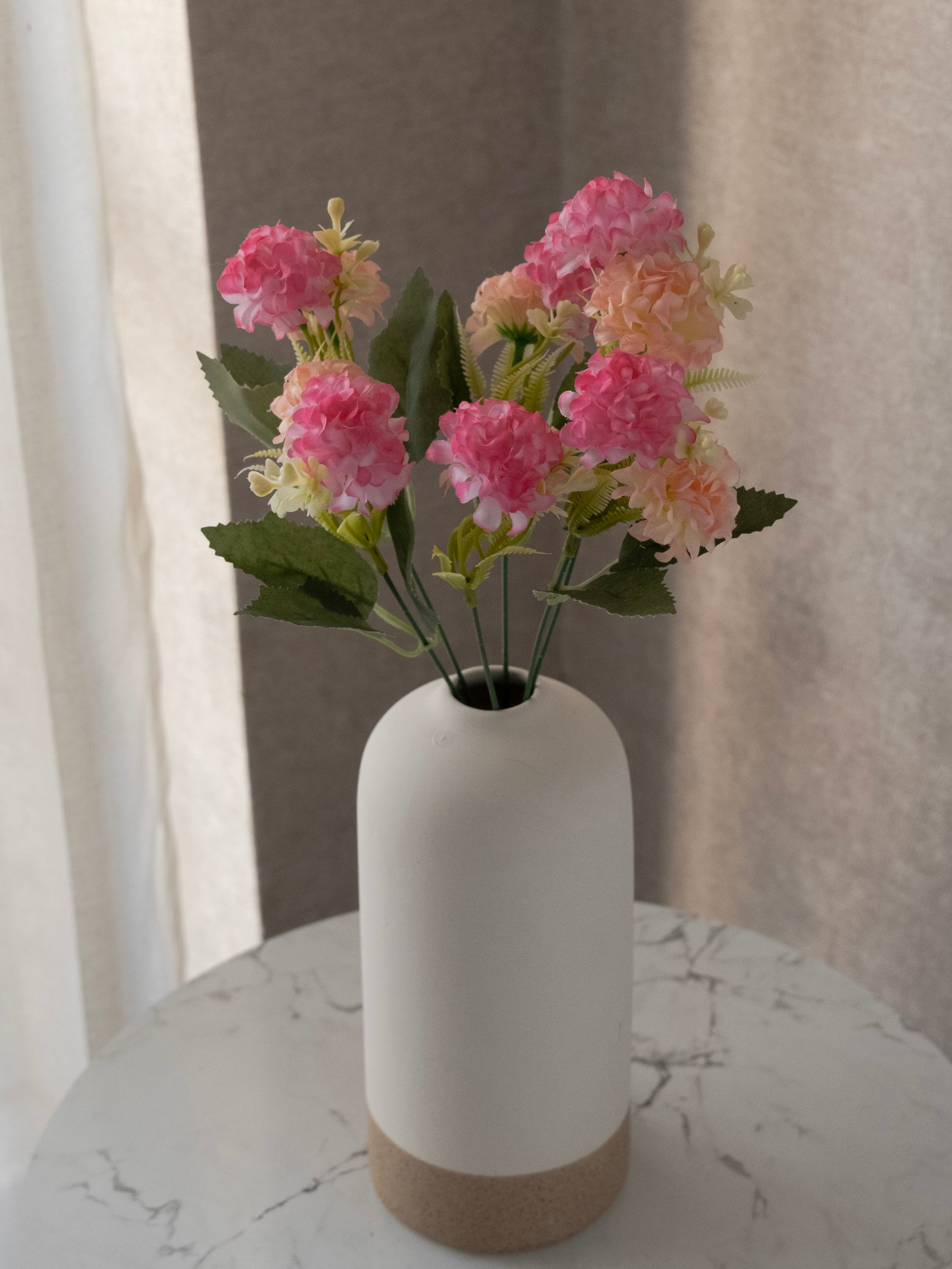 Artificial Multicolor Hydrangea Flower Bunch (Set of 3)