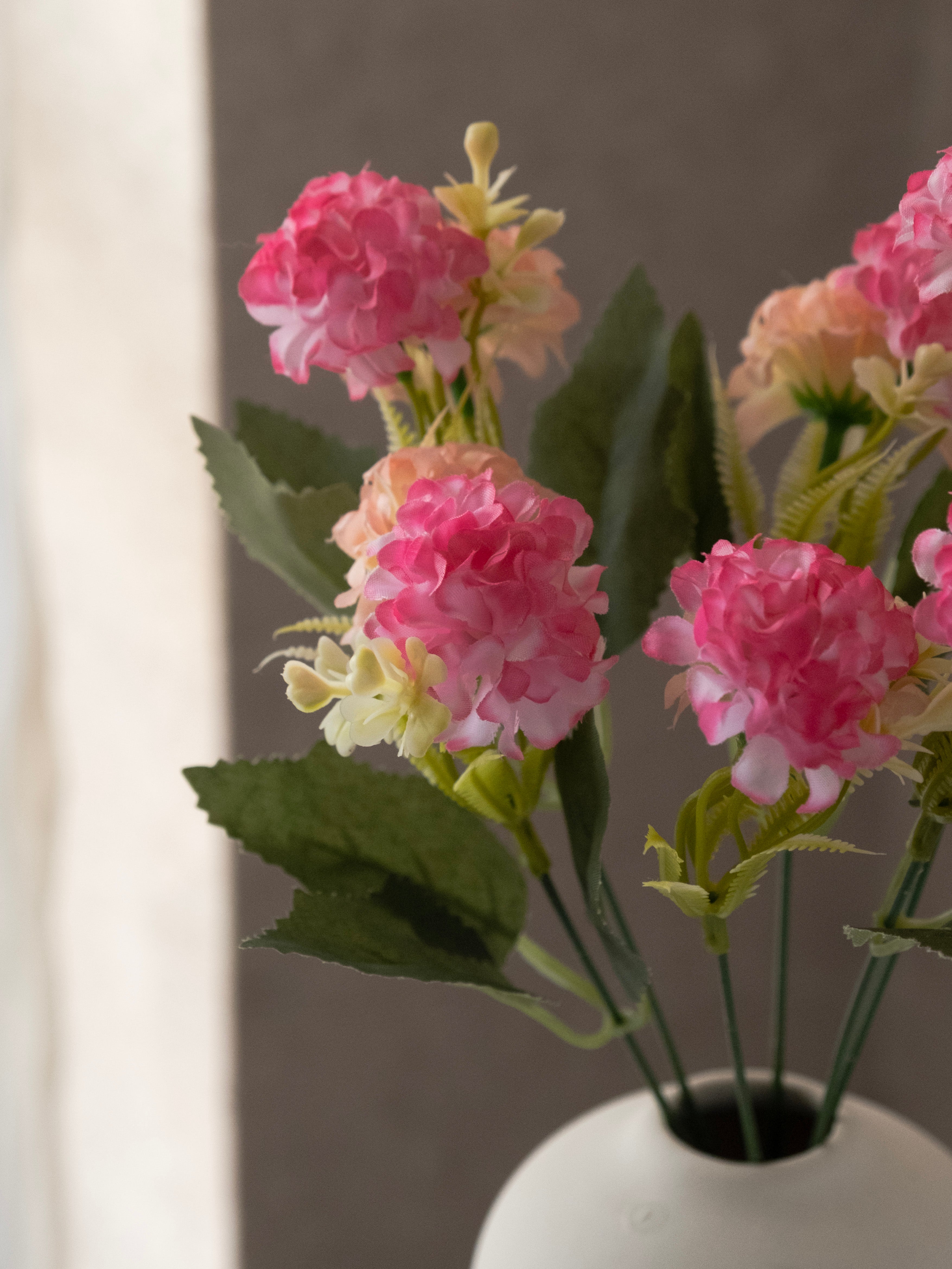 Artificial Multicolor Hydrangea Flower Bunch (Set of 3)