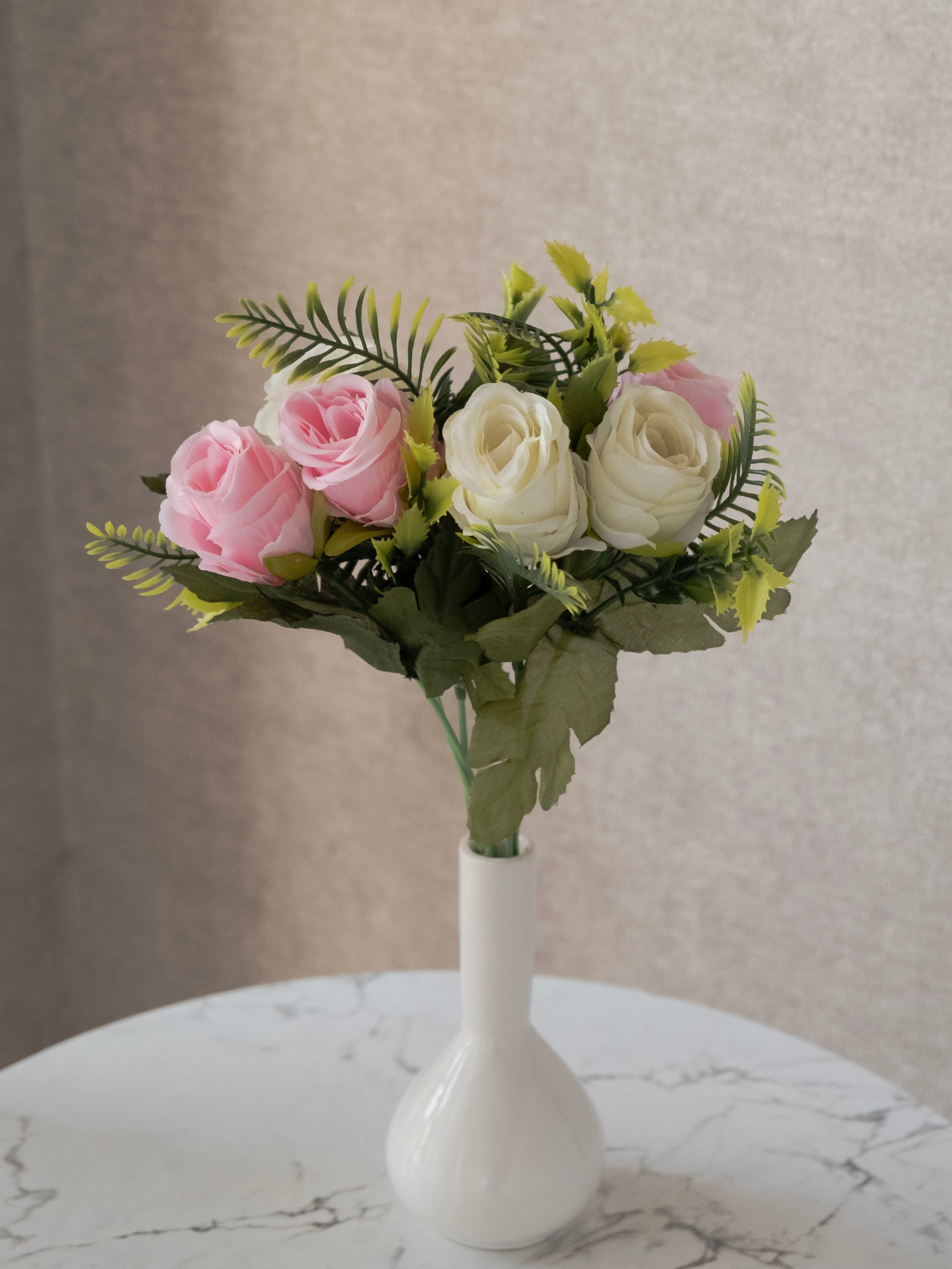Artificial Rose Flower Bunch (Set of 3)