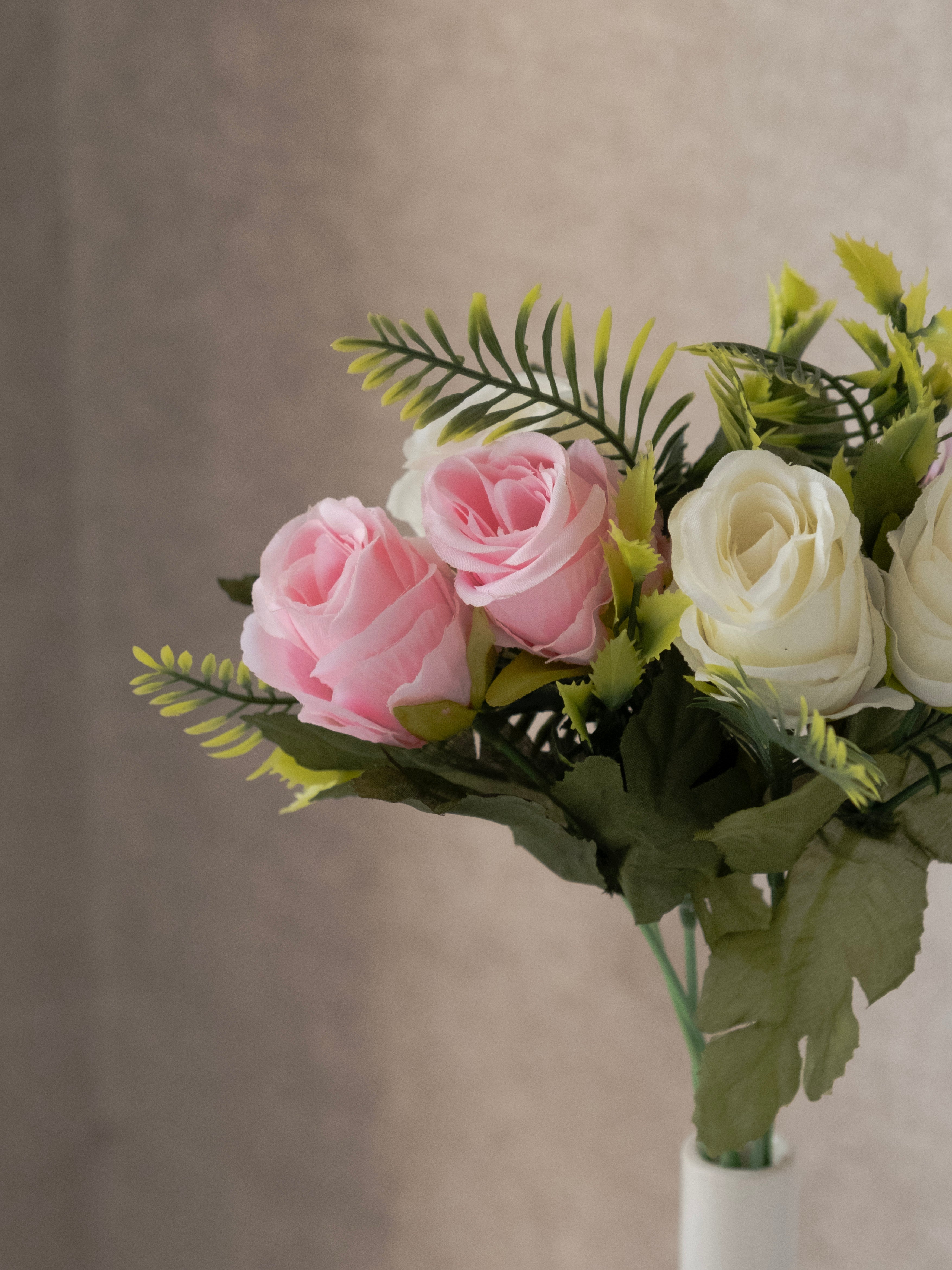 Artificial Rose Flower Bunch (Set of 3)