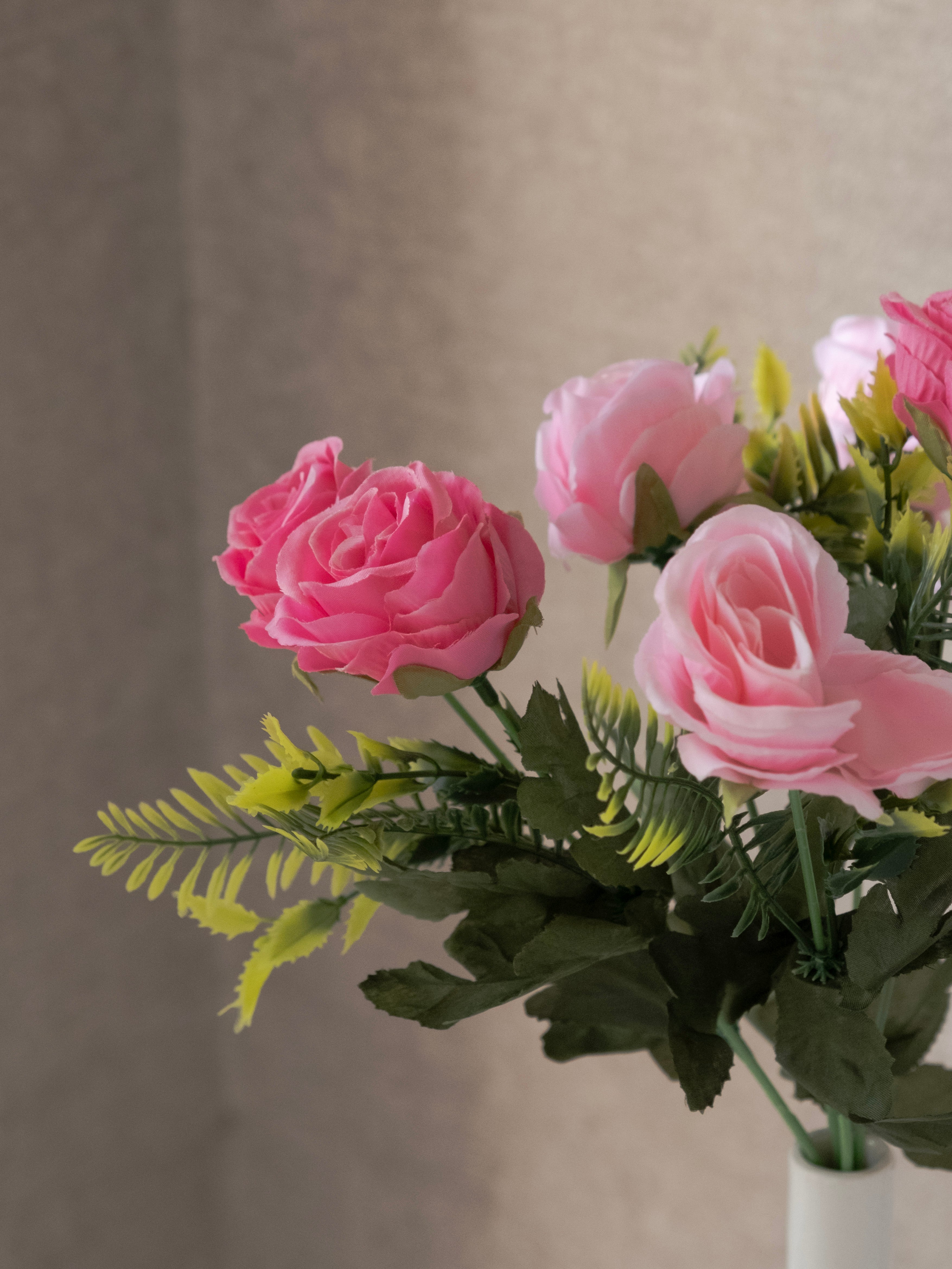 Artificial Rose Flower Bunch (Set of 3)