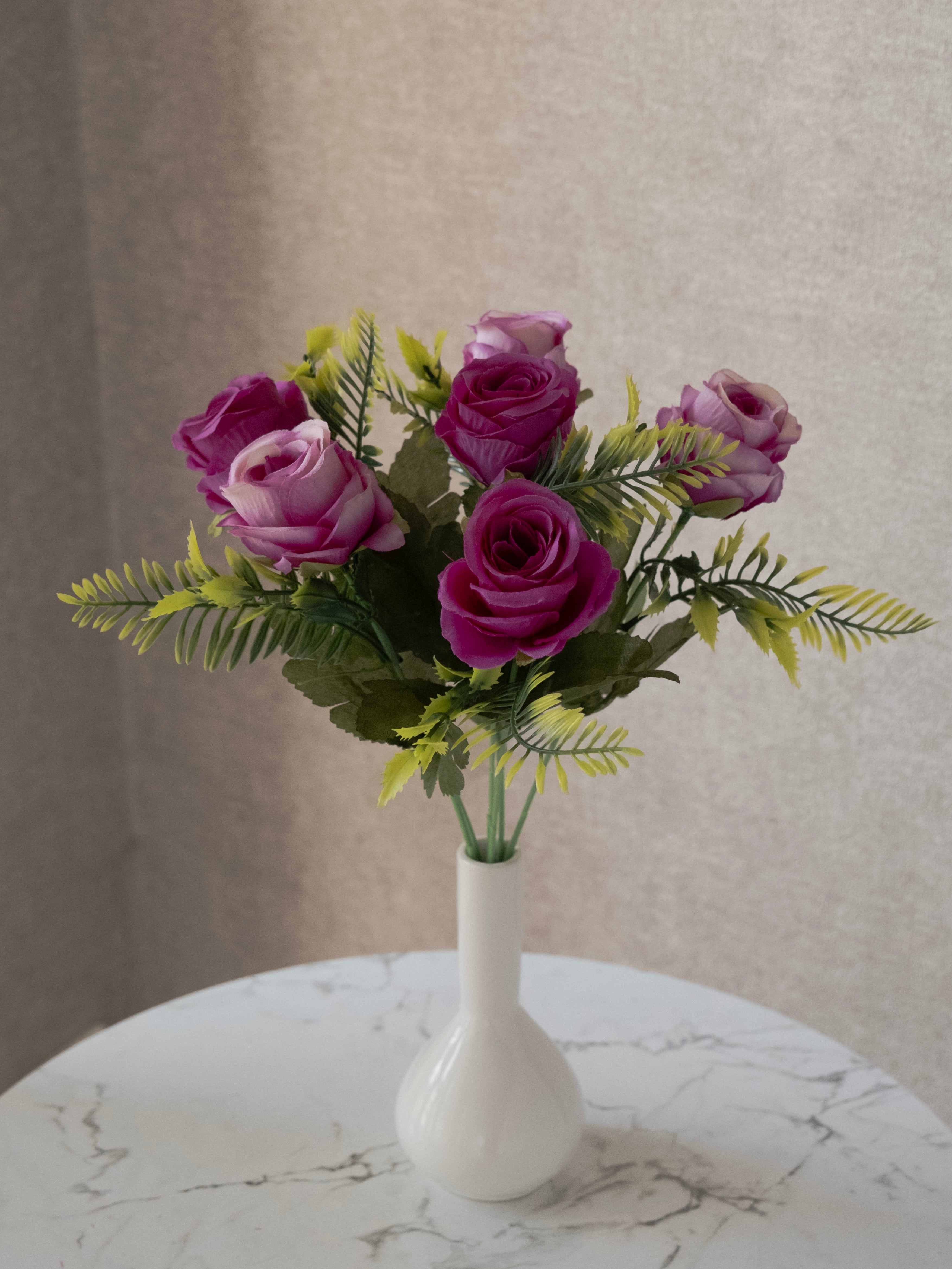 Artificial Rose Flower Bunch (Set of 3)