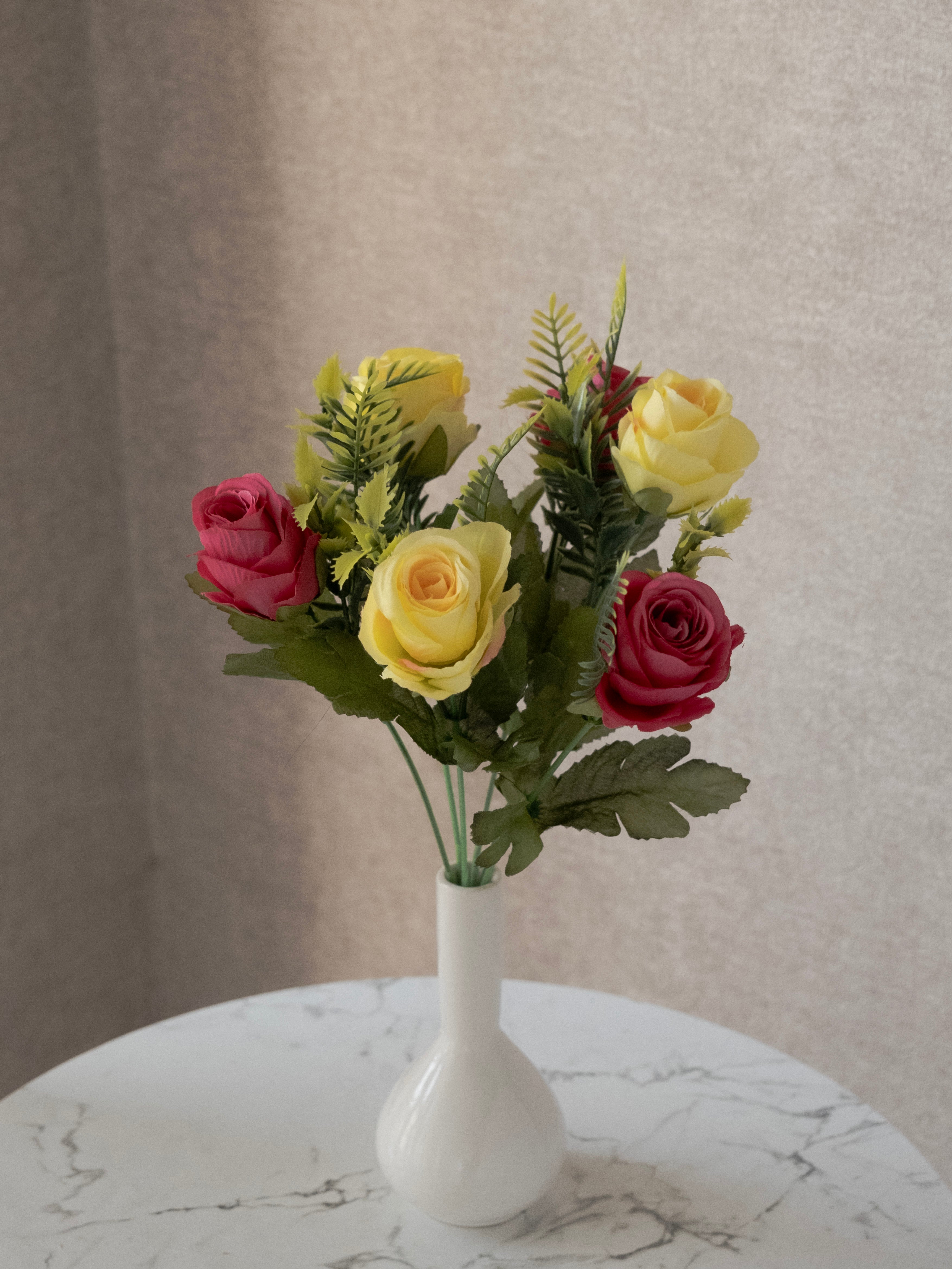 Artificial Rose Flower Bunch (Set of 3)
