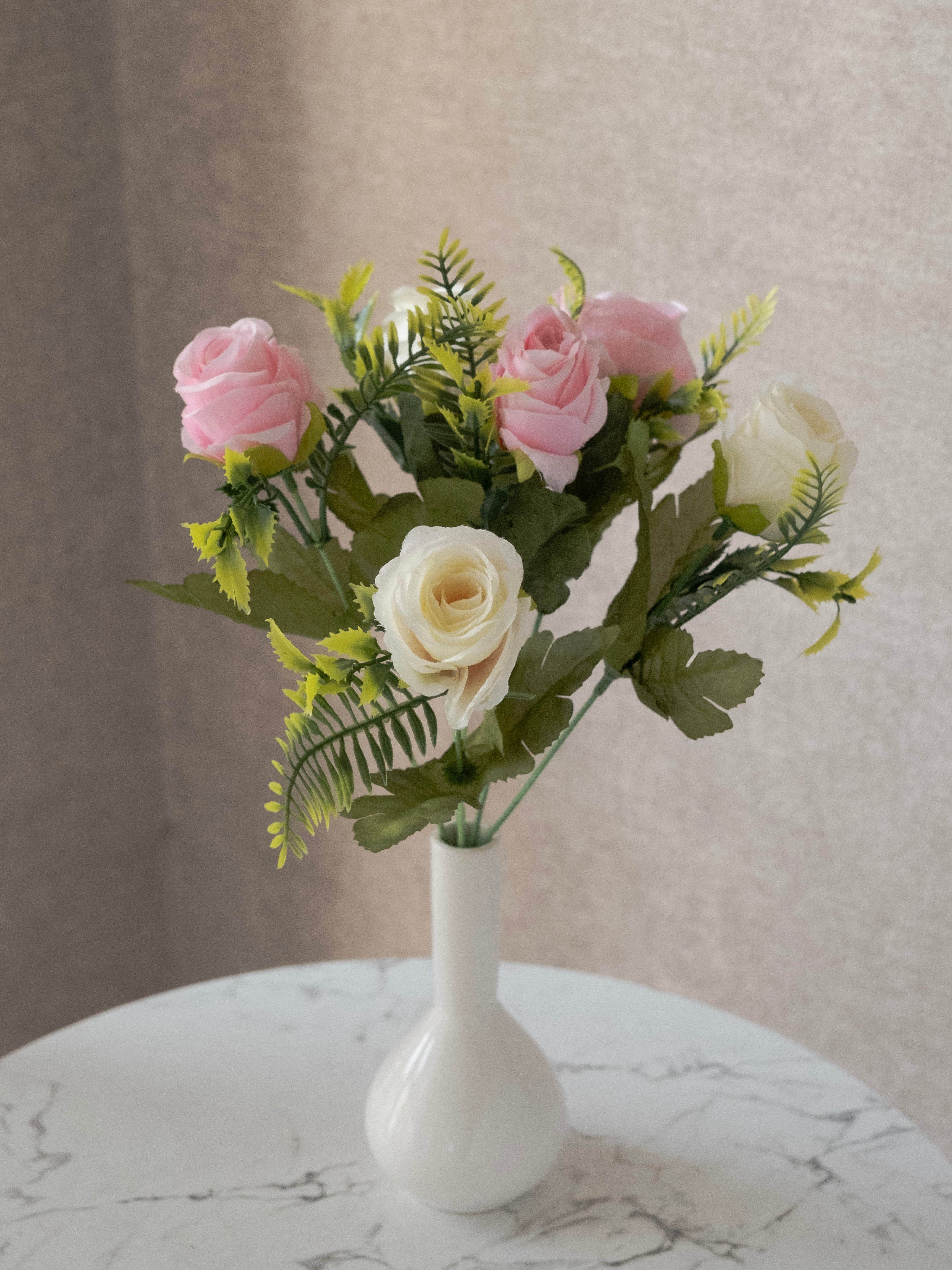 Artificial Rose Flower Bunch (Set of 3)