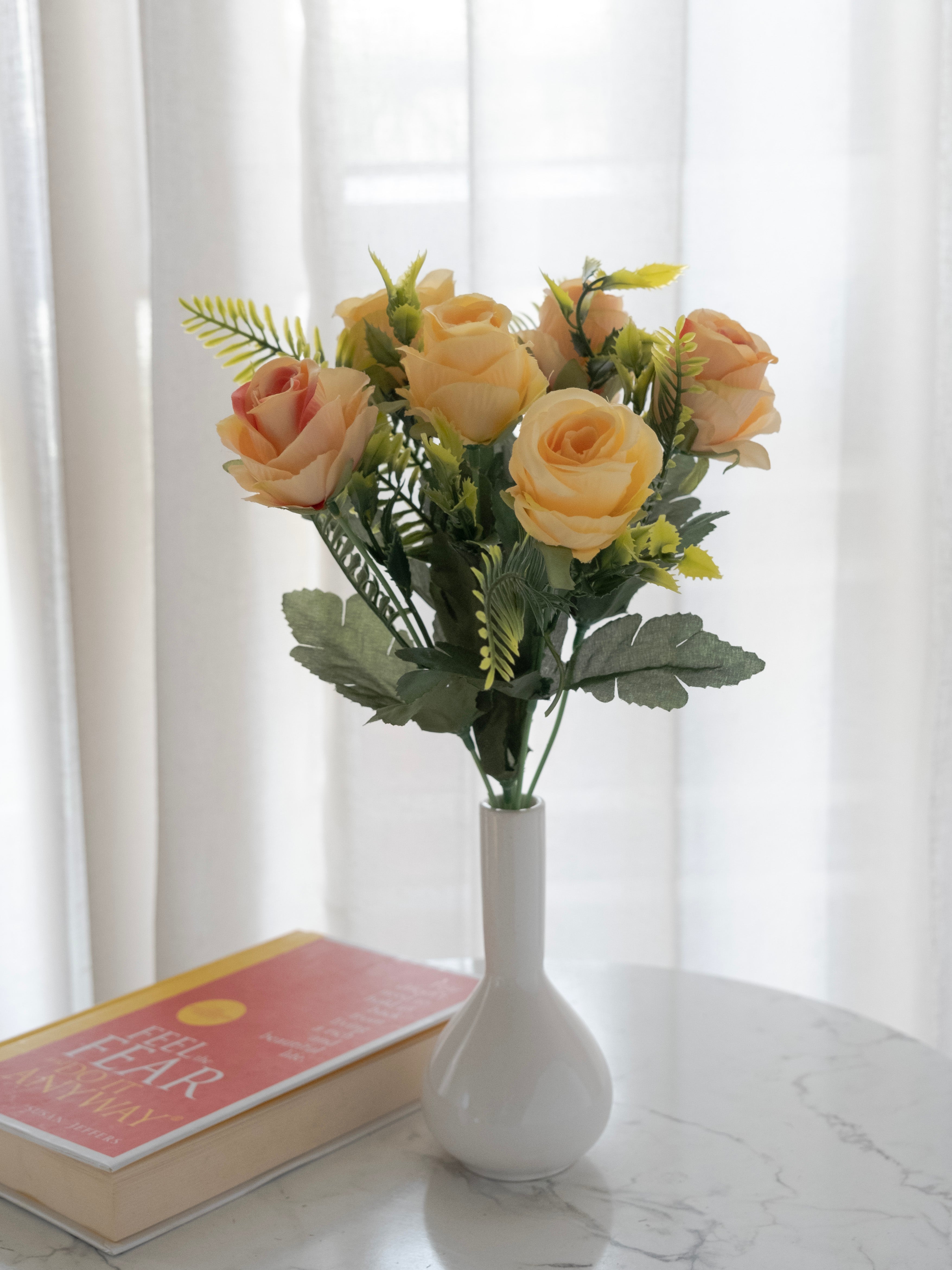 Artificial Rose Flower Bunch (Set of 3)