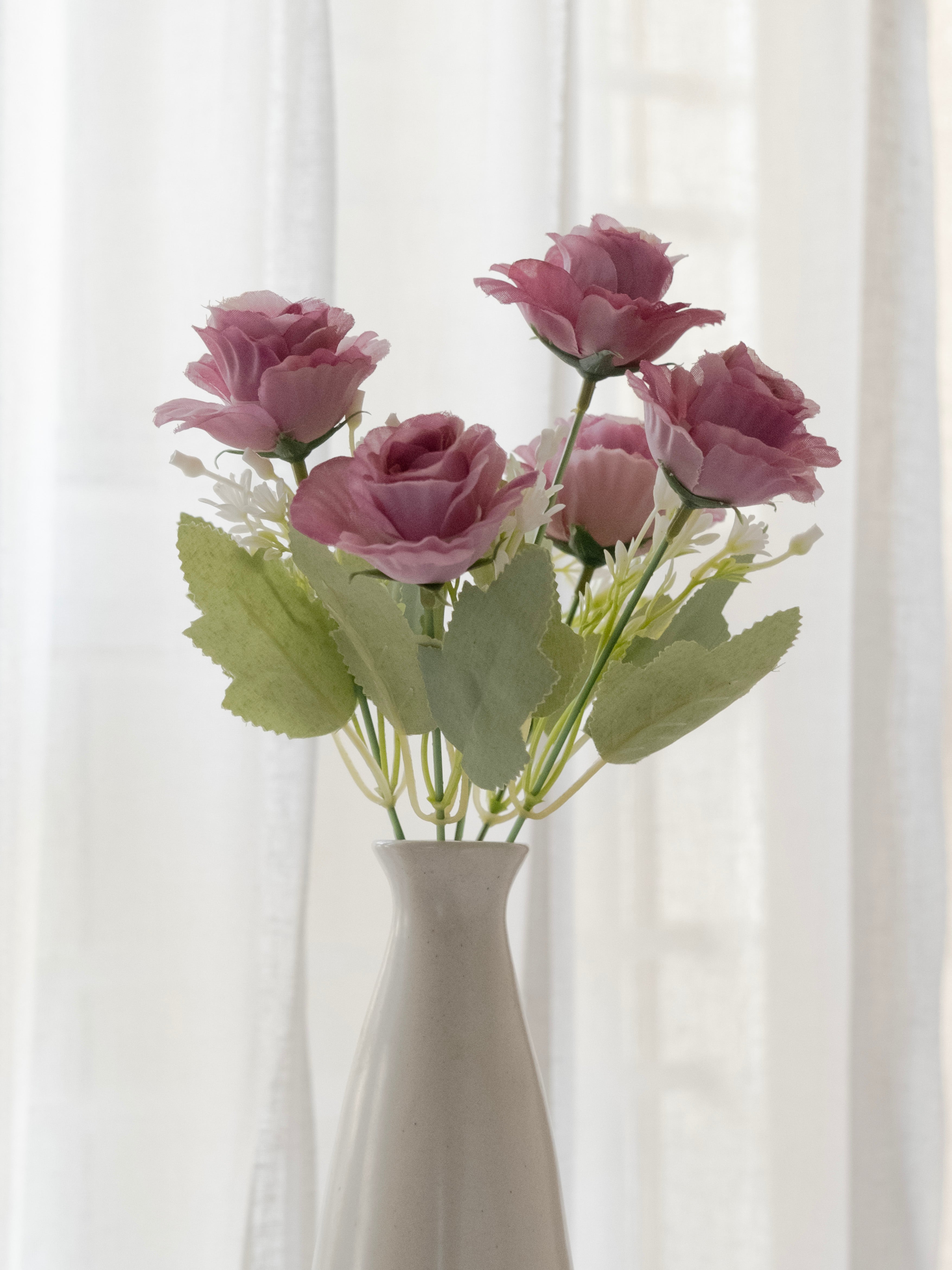 Artificial Camellia Flower Bunches (Set of 3)