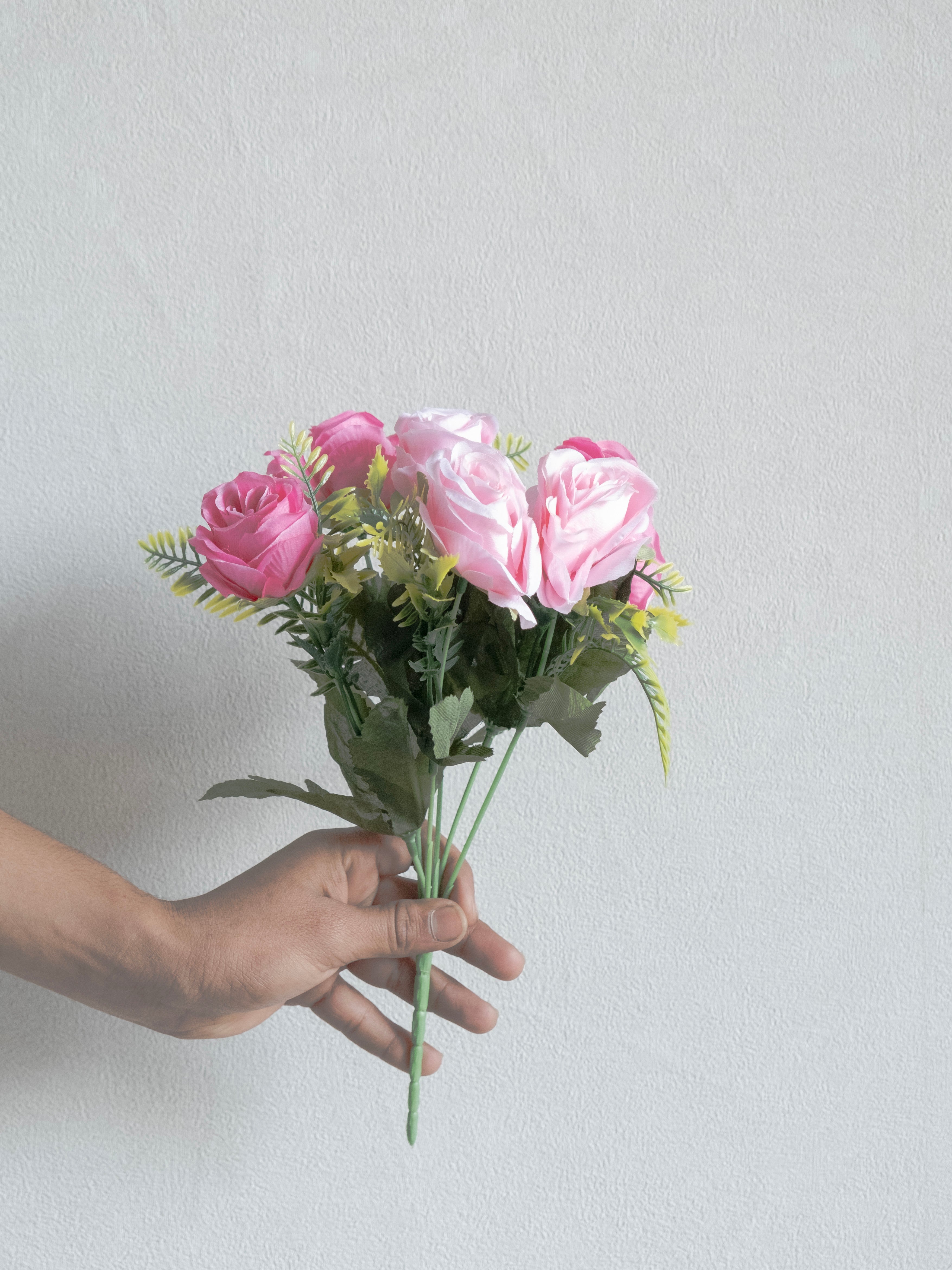 Artificial Rose Flower Bunch (Set of 3)