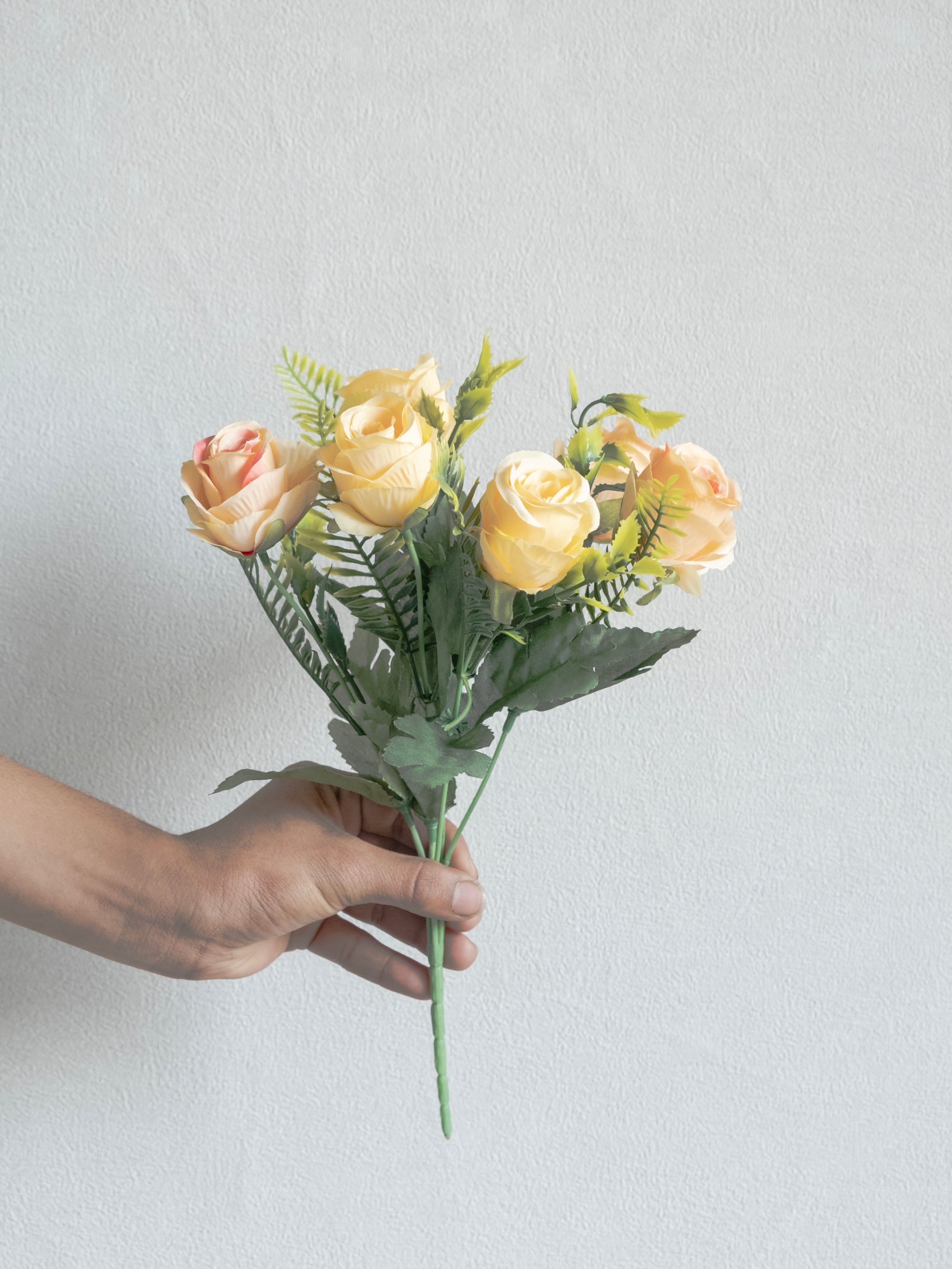 Artificial Rose Flower Bunch (Set of 3)