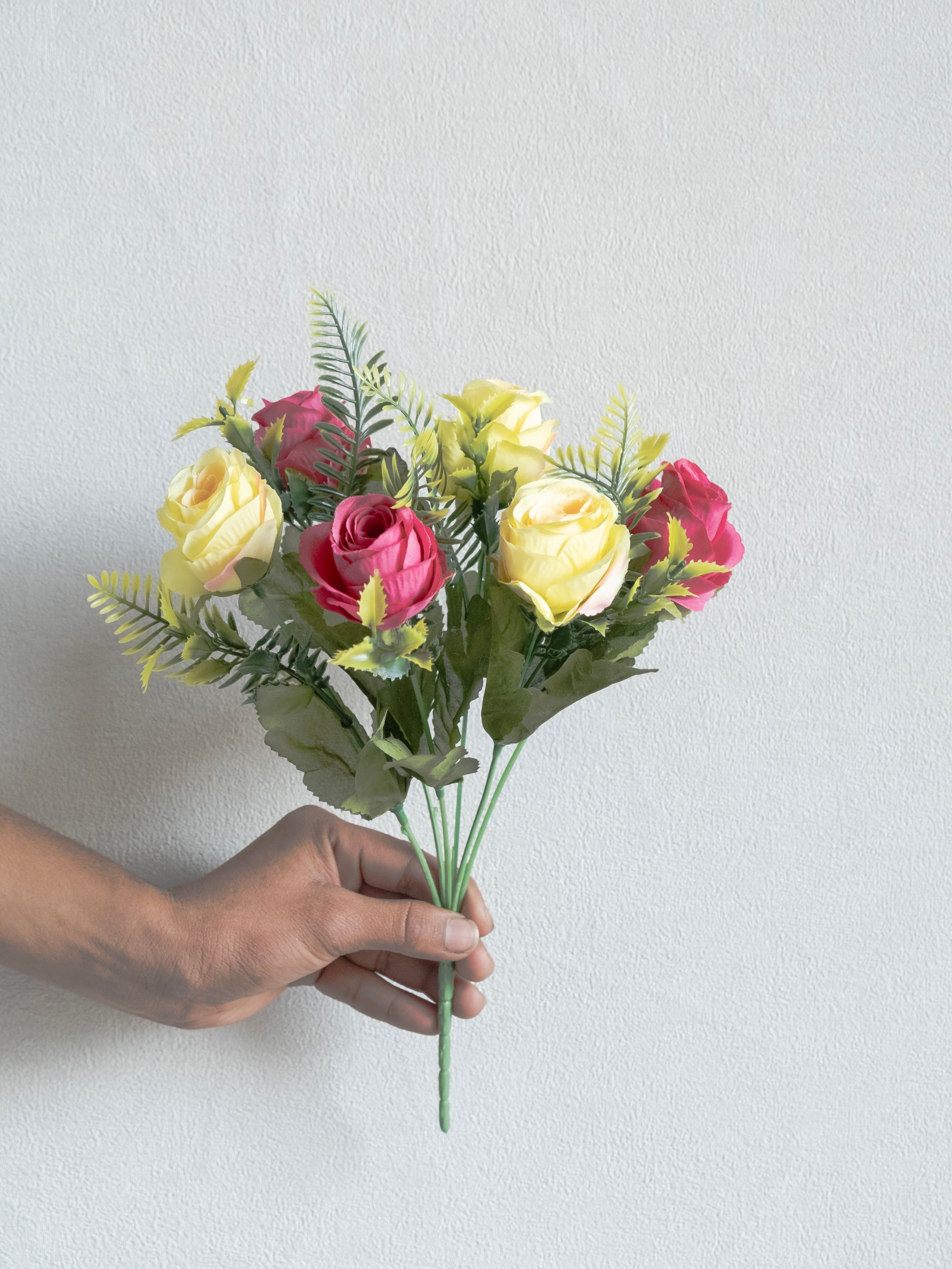 Artificial Rose Flower Bunch (Set of 3)