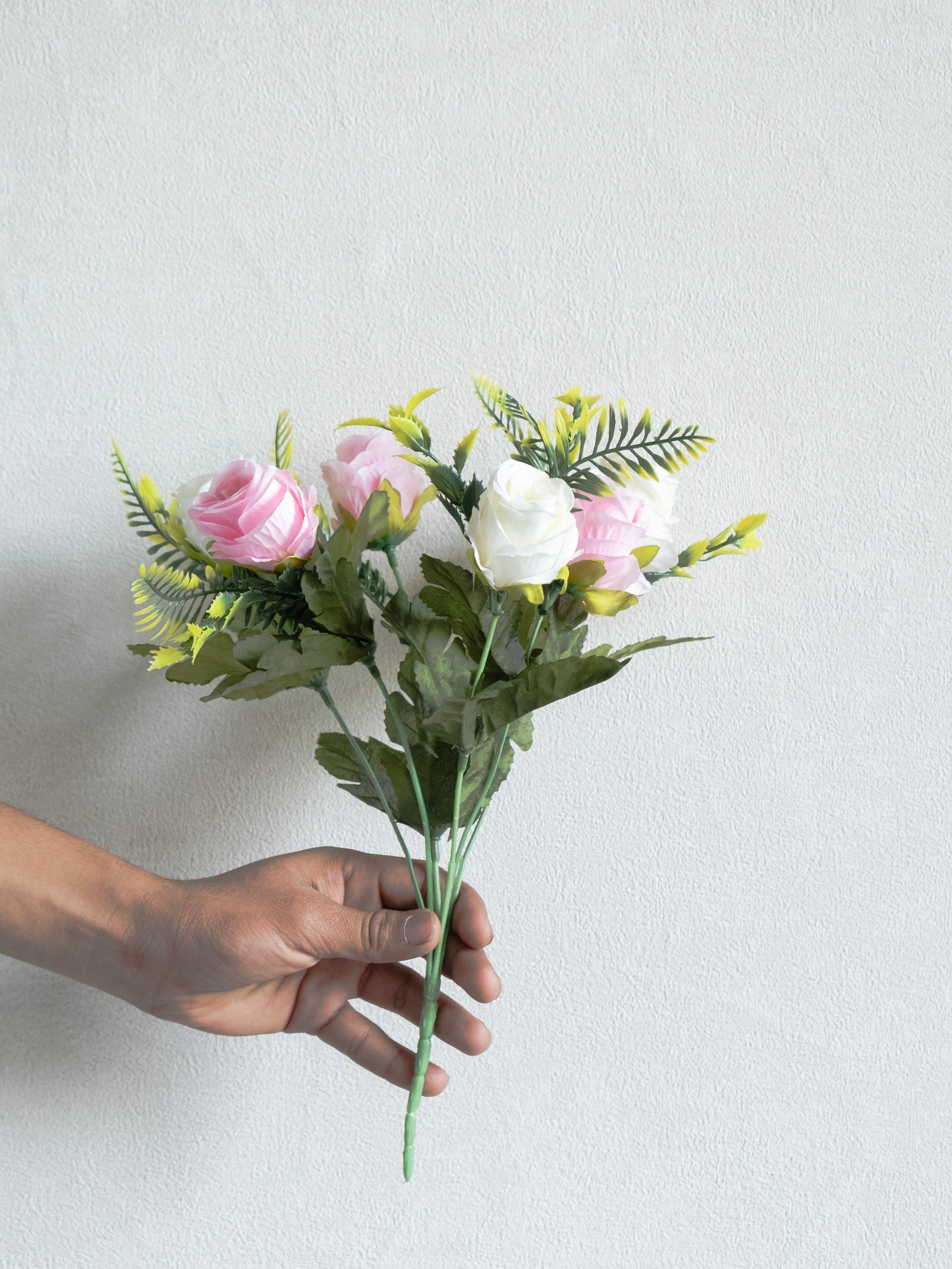 Artificial Rose Flower Bunch (Set of 3)