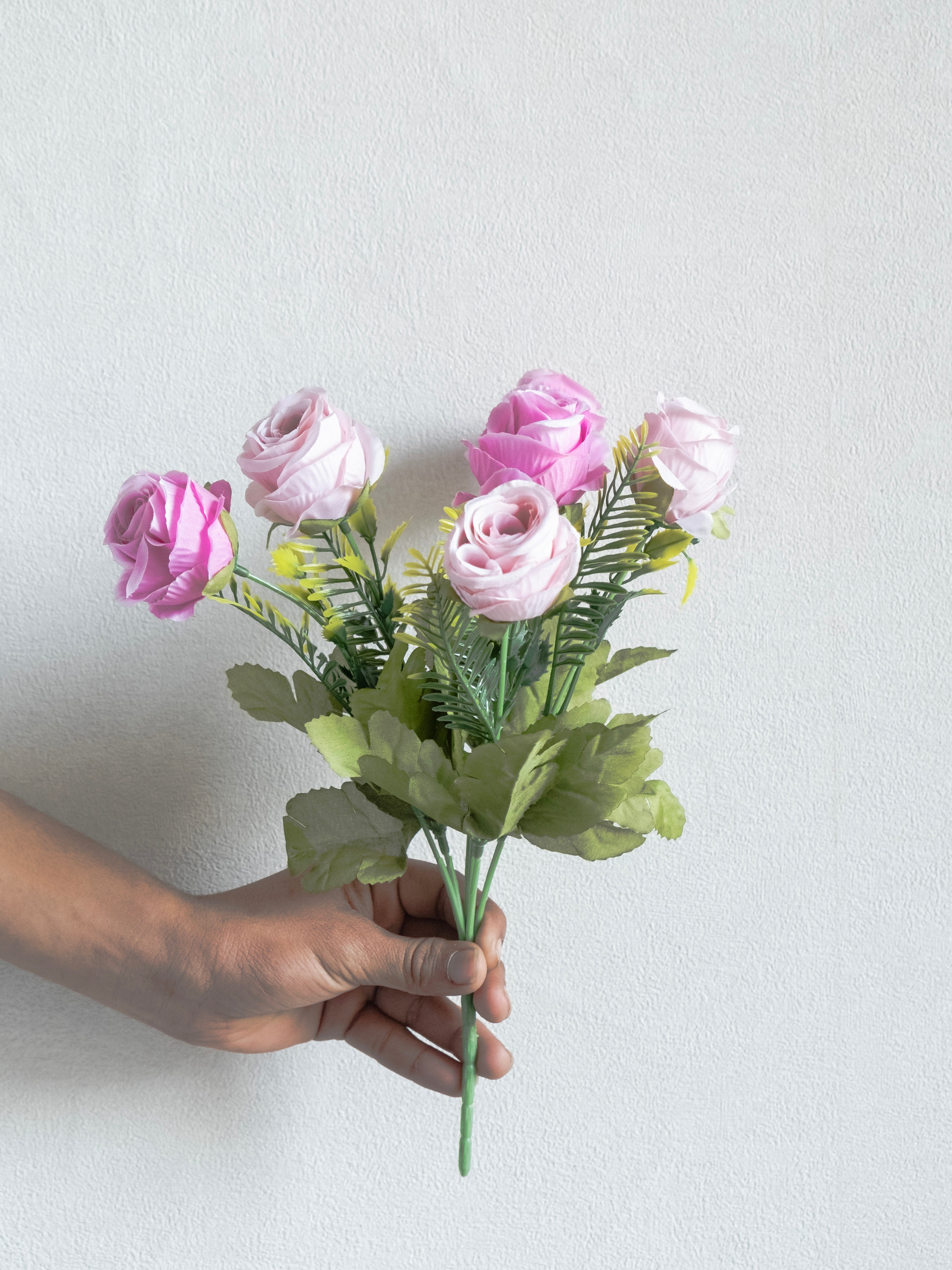 Artificial Rose Flower Bunch (Set of 3)