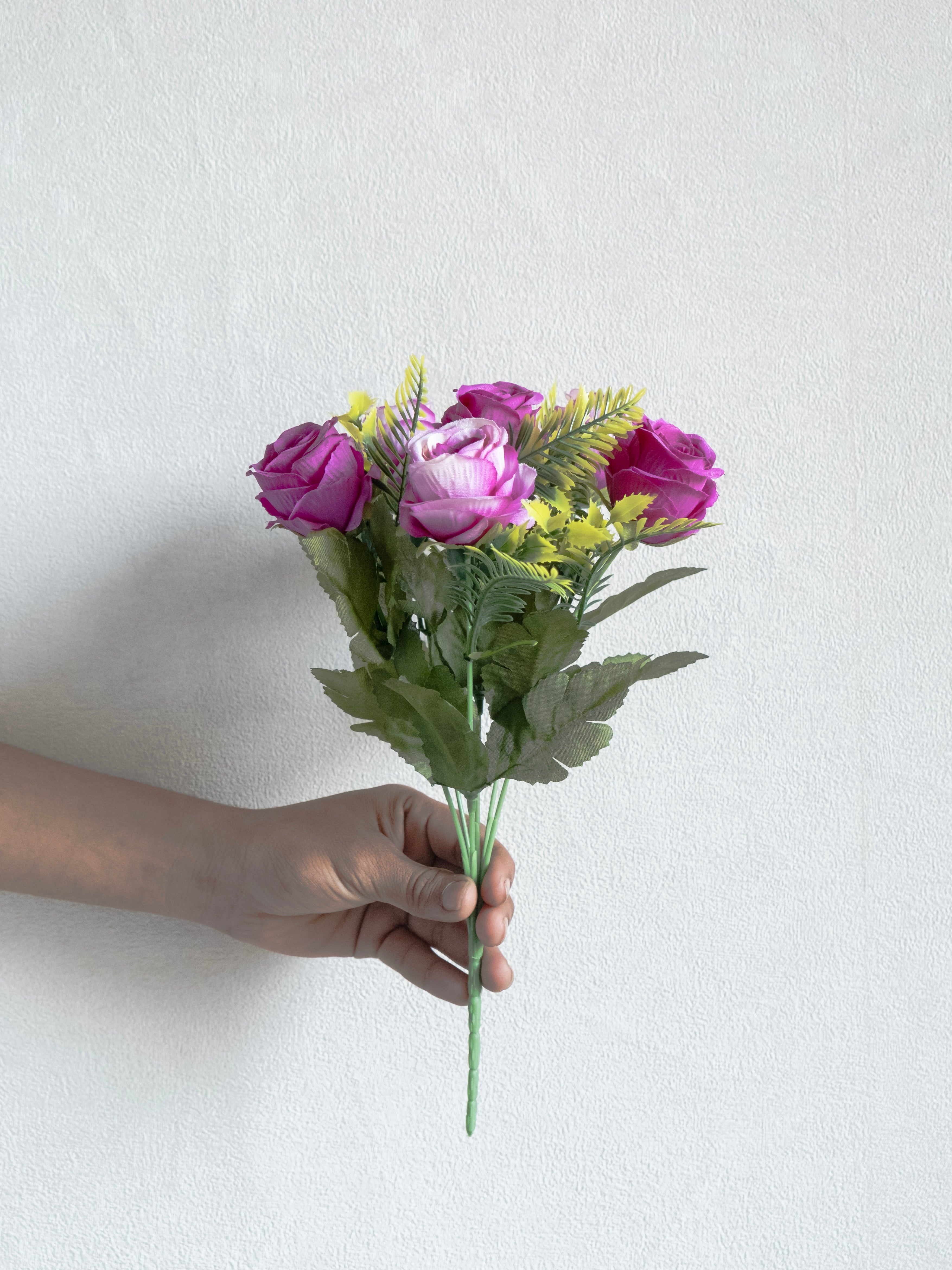 Artificial Rose Flower Bunch (Set of 3)