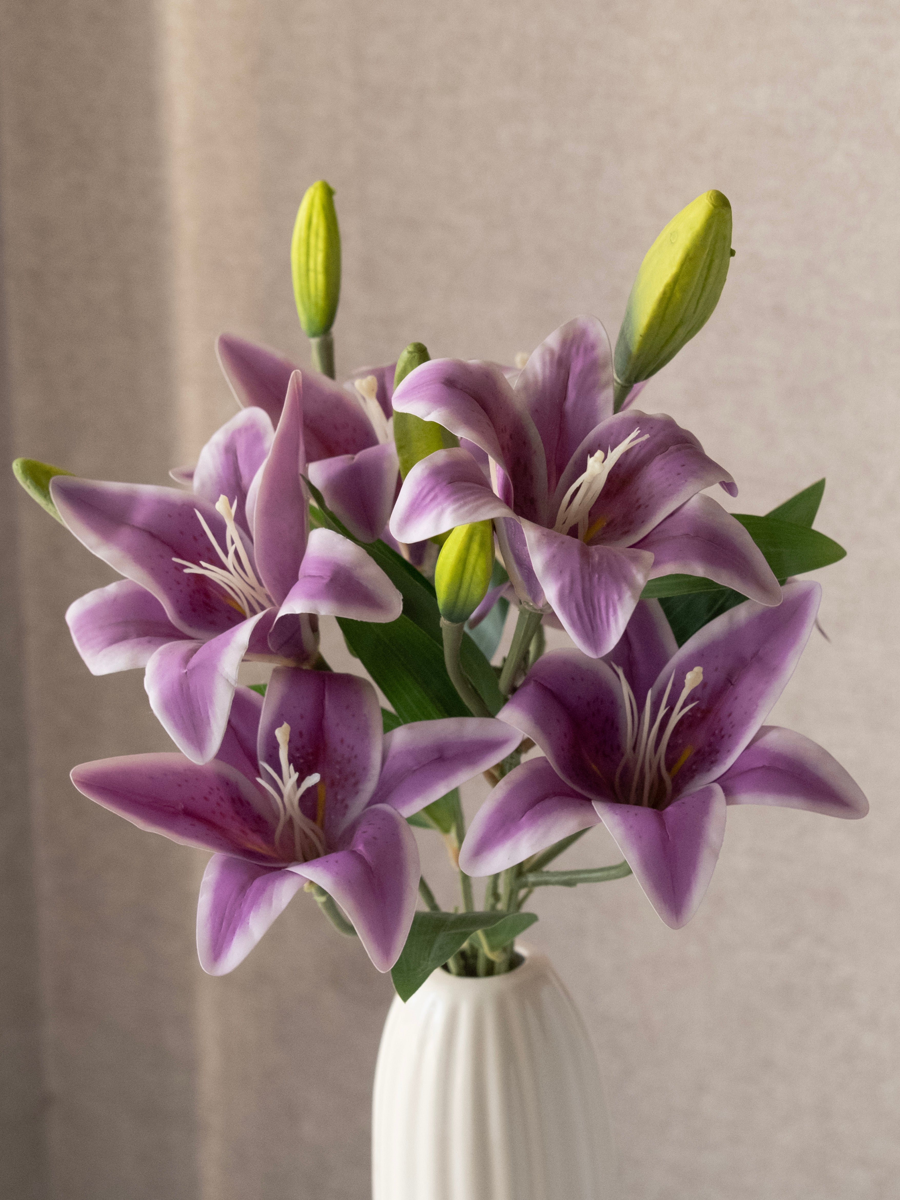 Artificial Lily X 7 Flower Bunch 55cm