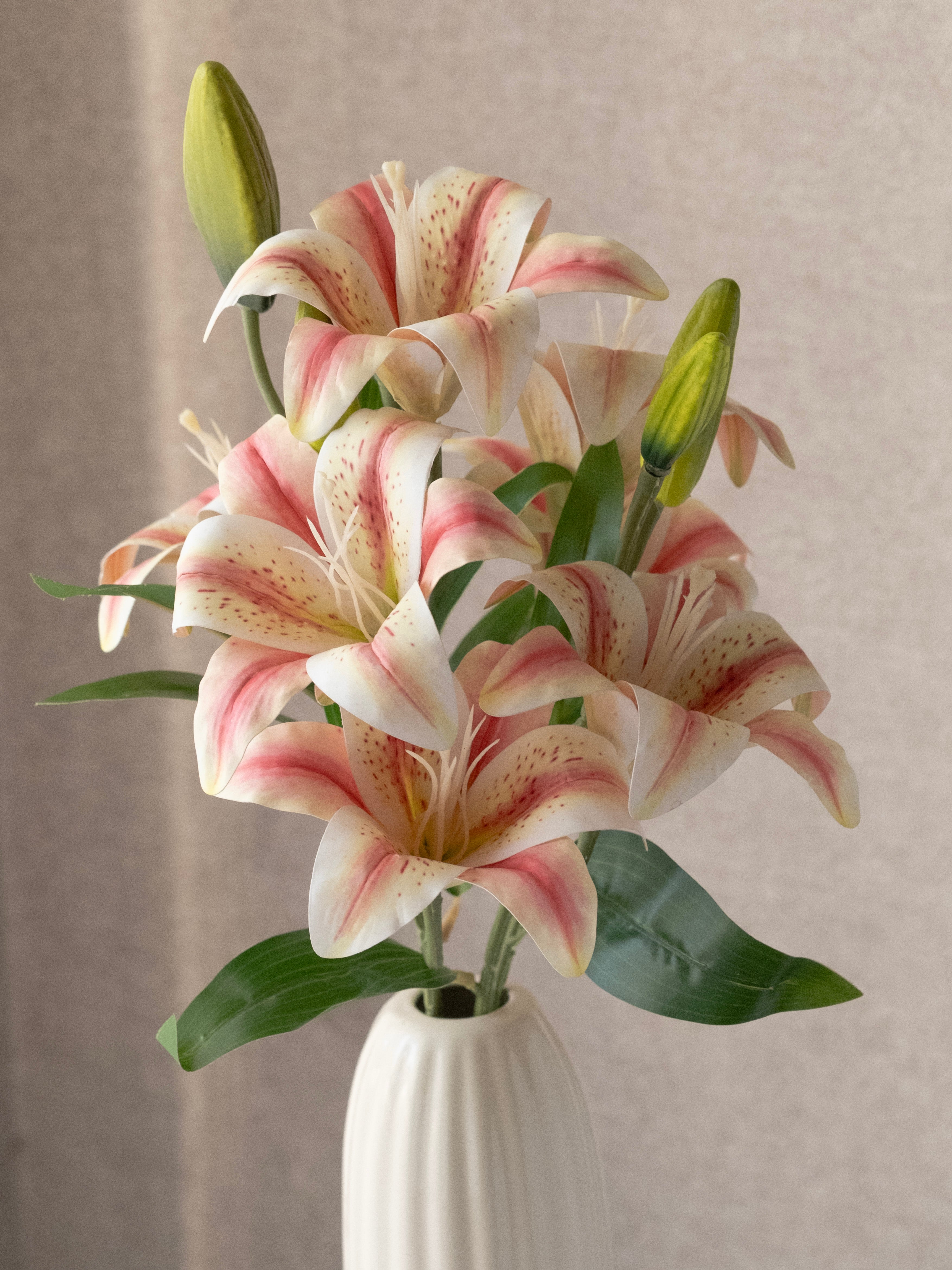 Artificial Lily X 7 Flower Bunch 55cm